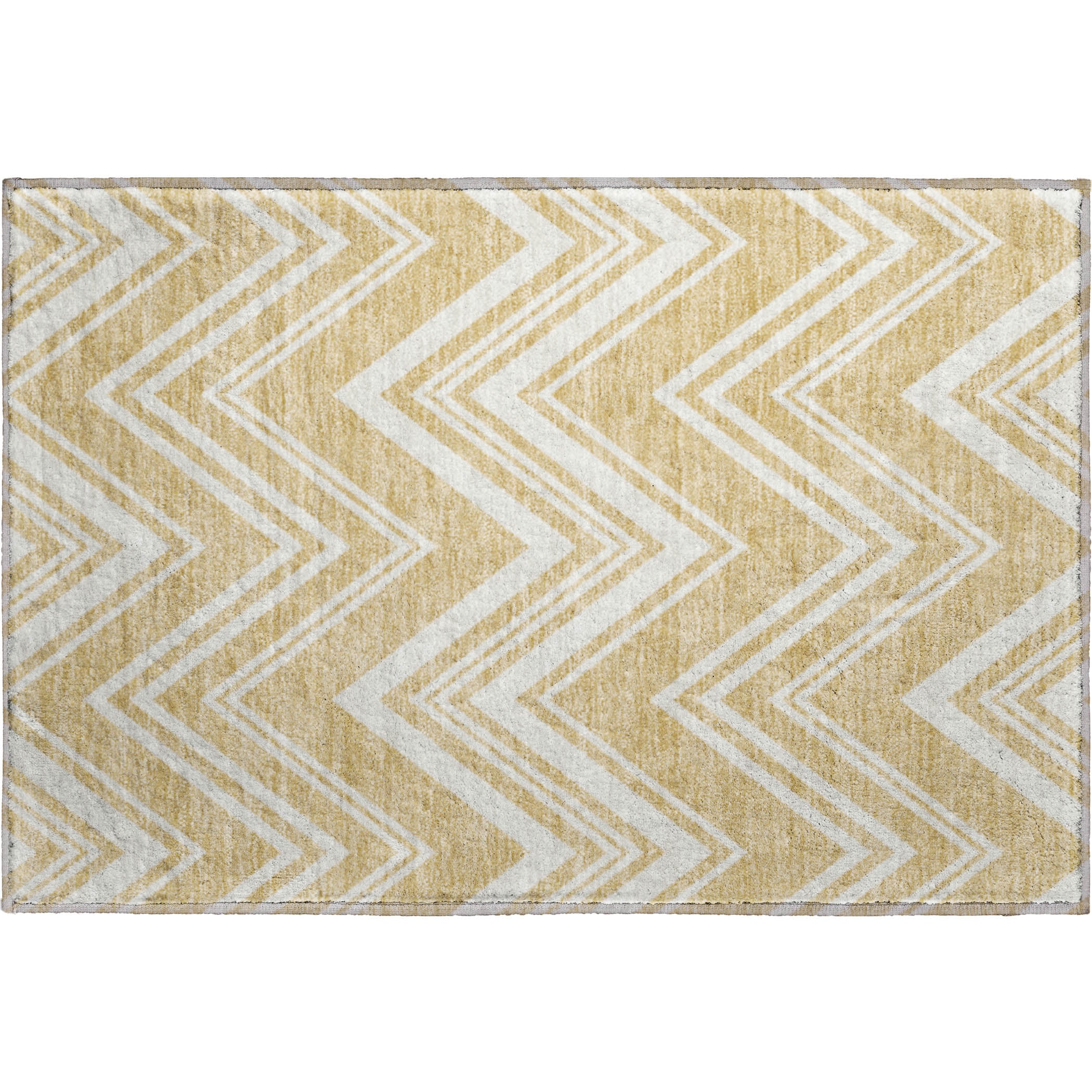Luxury Washable Indoor/Outdoor Geometric TR17 Honey Gold Rug 1'8" x 2'6" #shape_Rectangle
