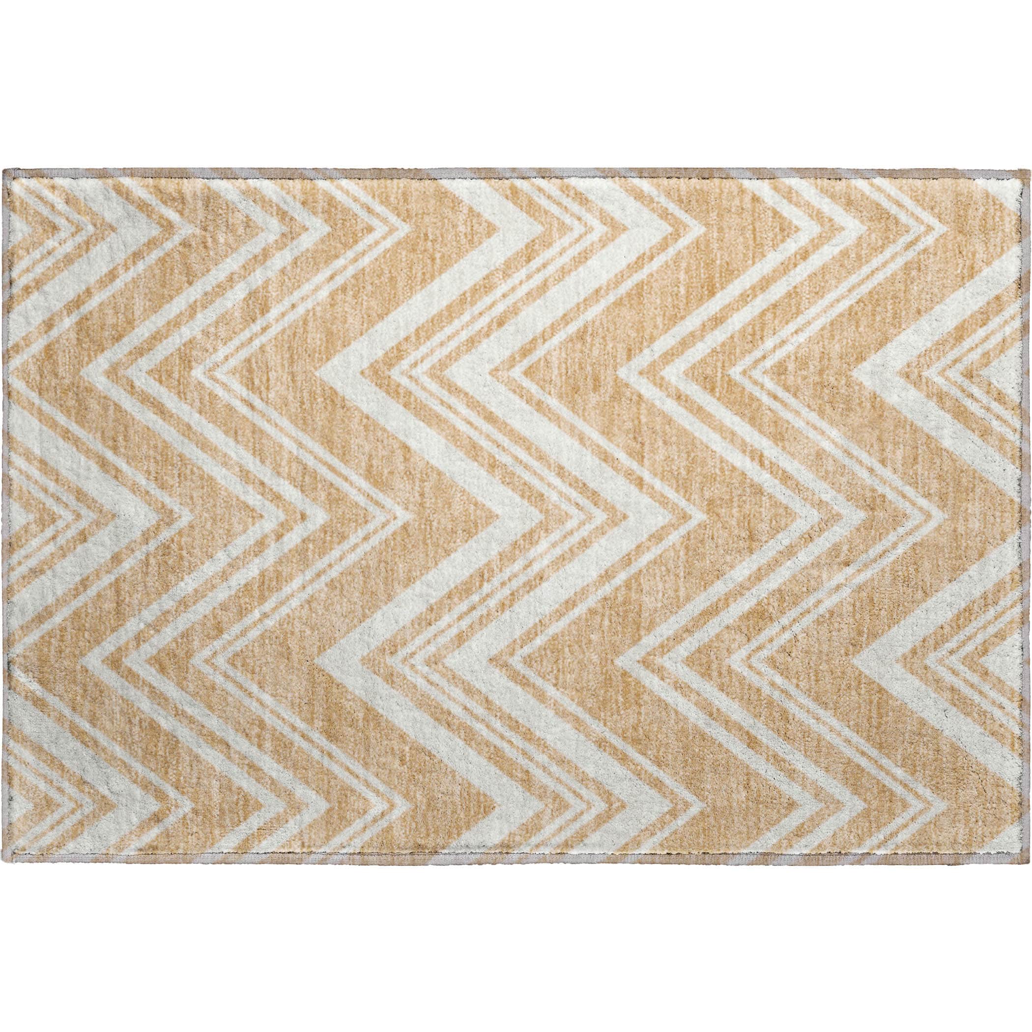 Luxury Washable Indoor/Outdoor Geometric TR17 Peach Orange Rug 1'8" x 2'6" #shape_Rectangle