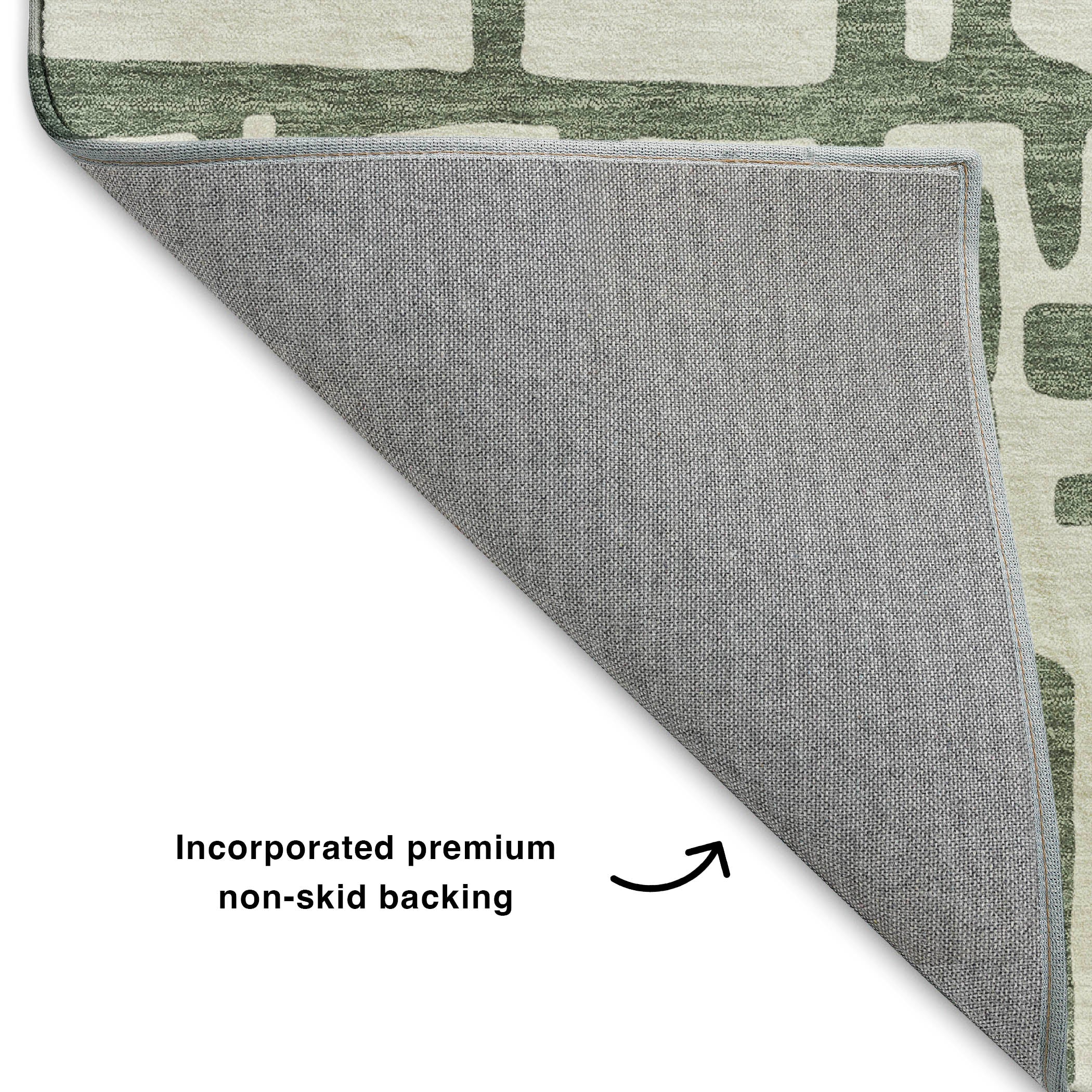 Luxury Washable Indoor/Outdoor Geometric TR1 Basil Green Rug 1'8" x 2'6" #shape_Rectangle