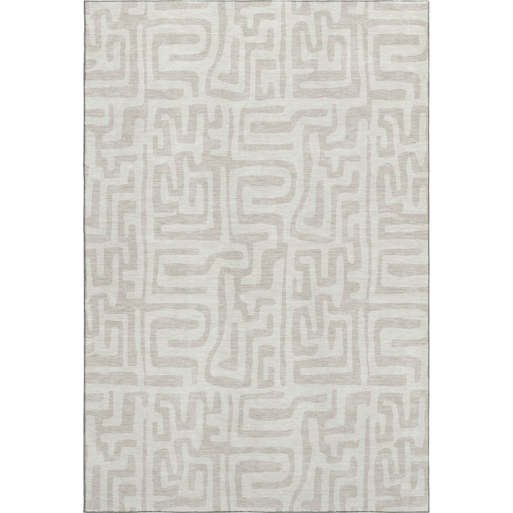Luxury Washable Indoor/Outdoor Geometric TR1 Ivory Rug 2'6" x 3'10" #shape_Rectangle