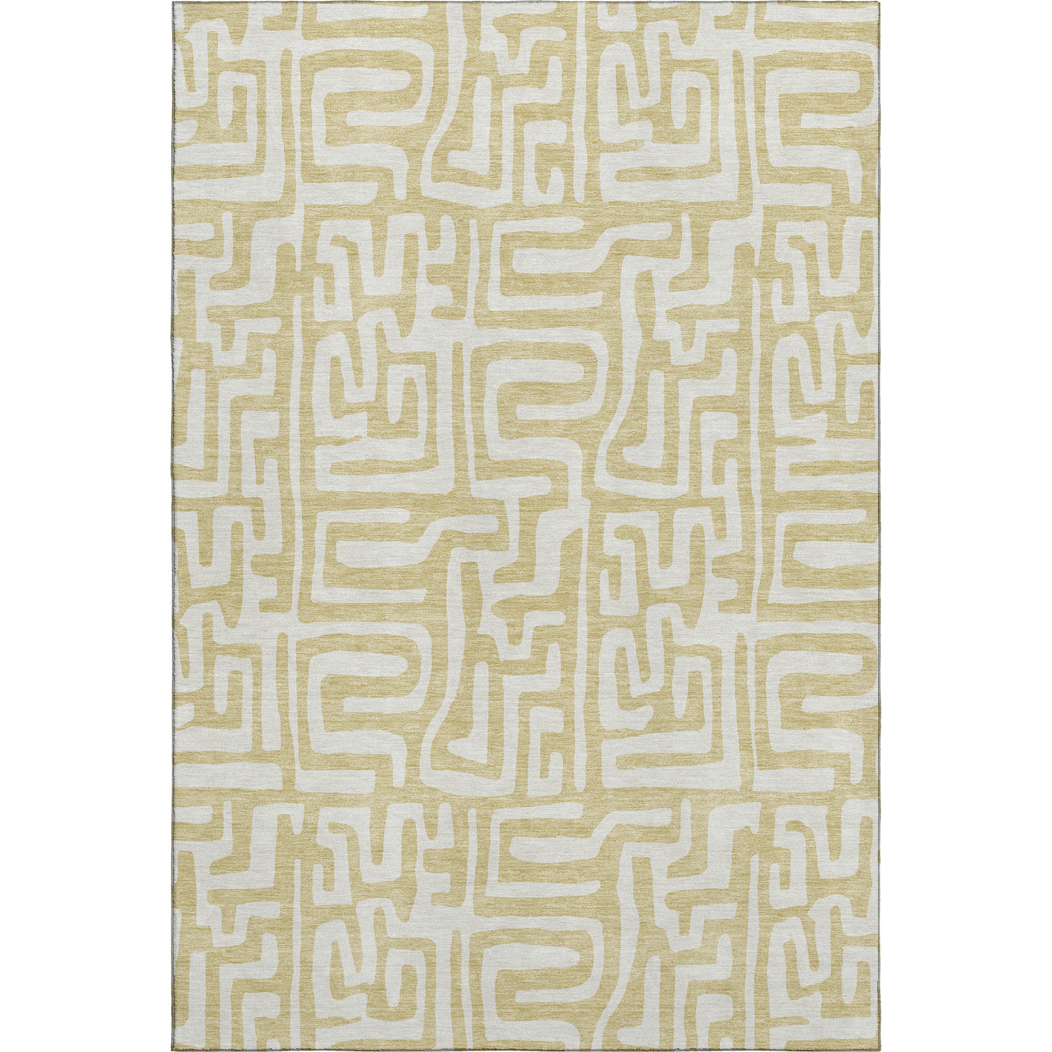 Luxury Washable Indoor/Outdoor Geometric TR1 Wheat Gold Rug 2'6" x 3'10" #shape_Rectangle