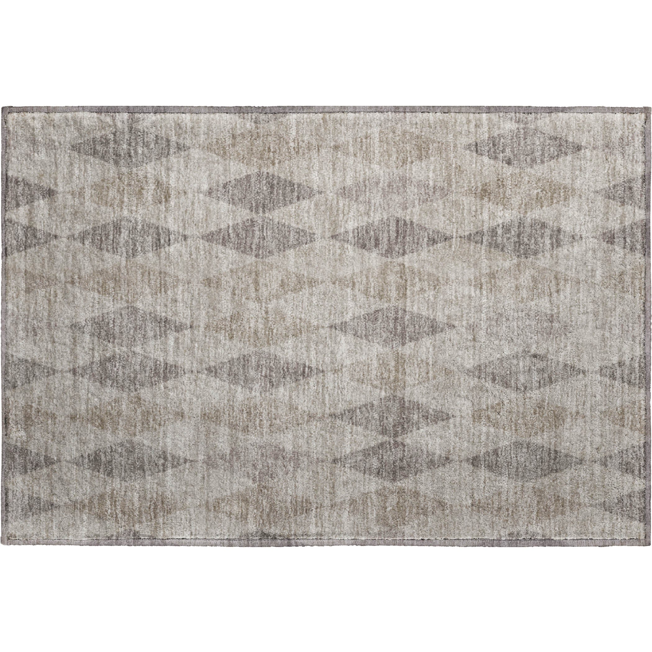 Luxury Washable Indoor/Outdoor Geometric TR2 Beige Brown Rug 1'8" x 2'6" #shape_Rectangle