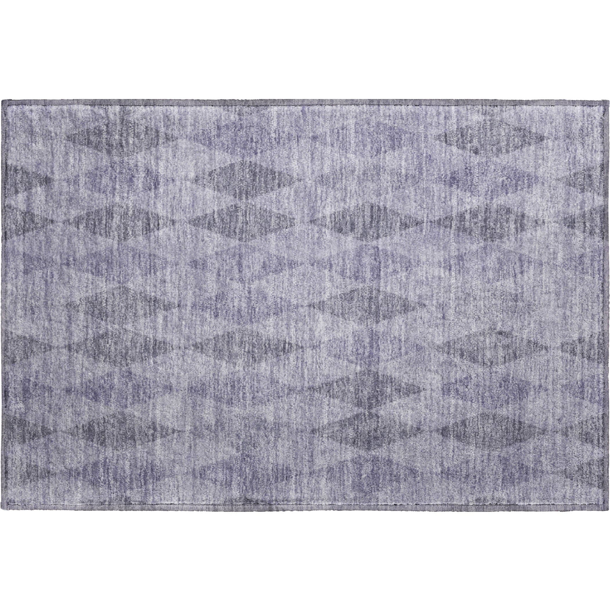 Luxury Washable Indoor/Outdoor Geometric TR2 Lavender Purple Rug 1'8" x 2'6" #shape_Rectangle