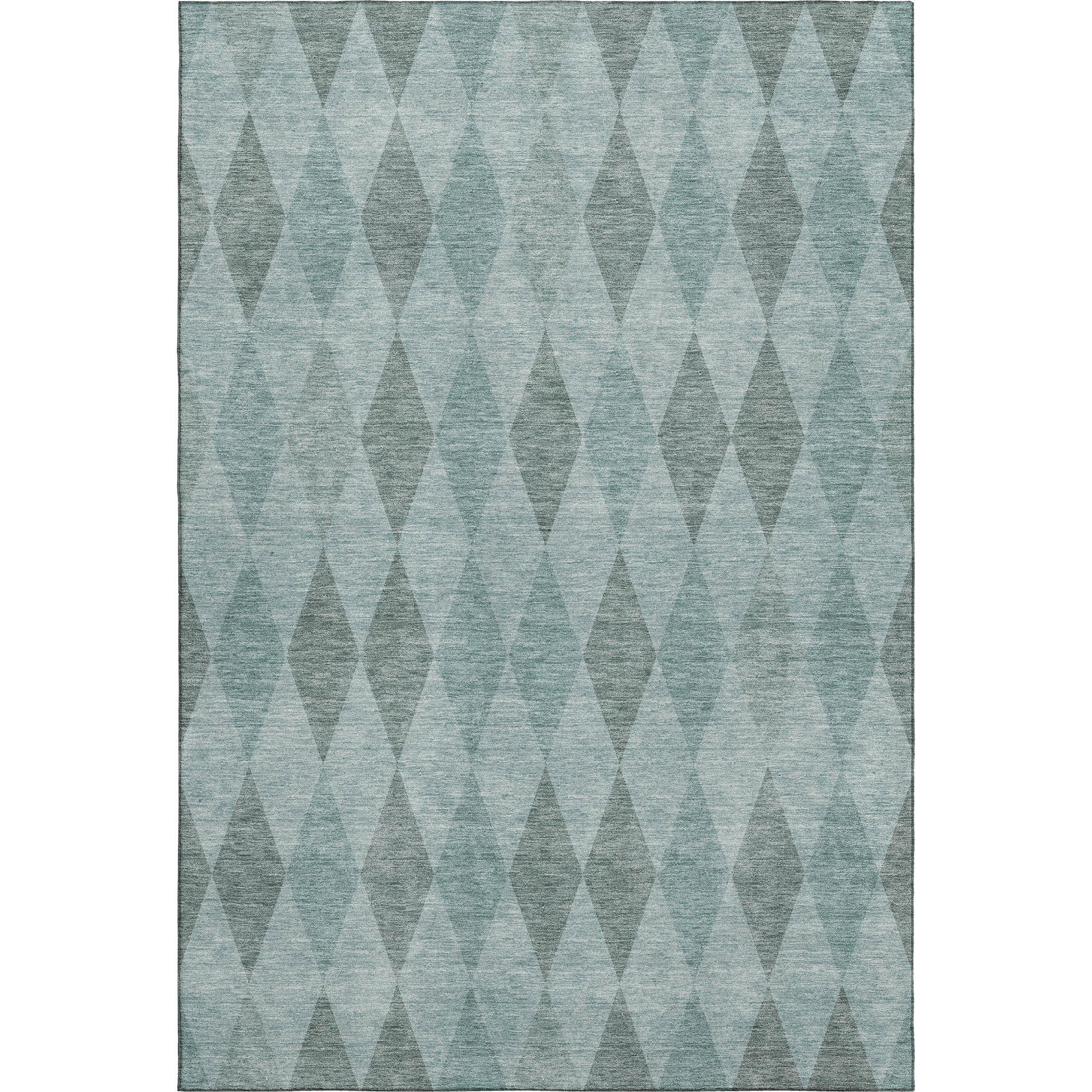 Luxury Washable Indoor/Outdoor Geometric TR2 Teal Rug 2'6" x 3'10" #shape_Rectangle
