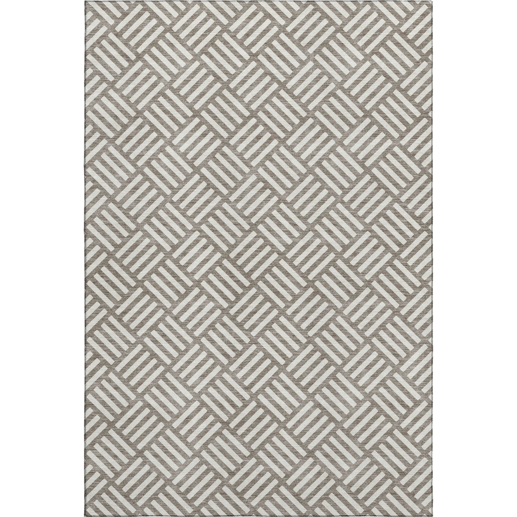 Luxury Washable Indoor/Outdoor Geometric TR3 Taupe Brown Rug 2'6" x 3'10" #shape_Rectangle