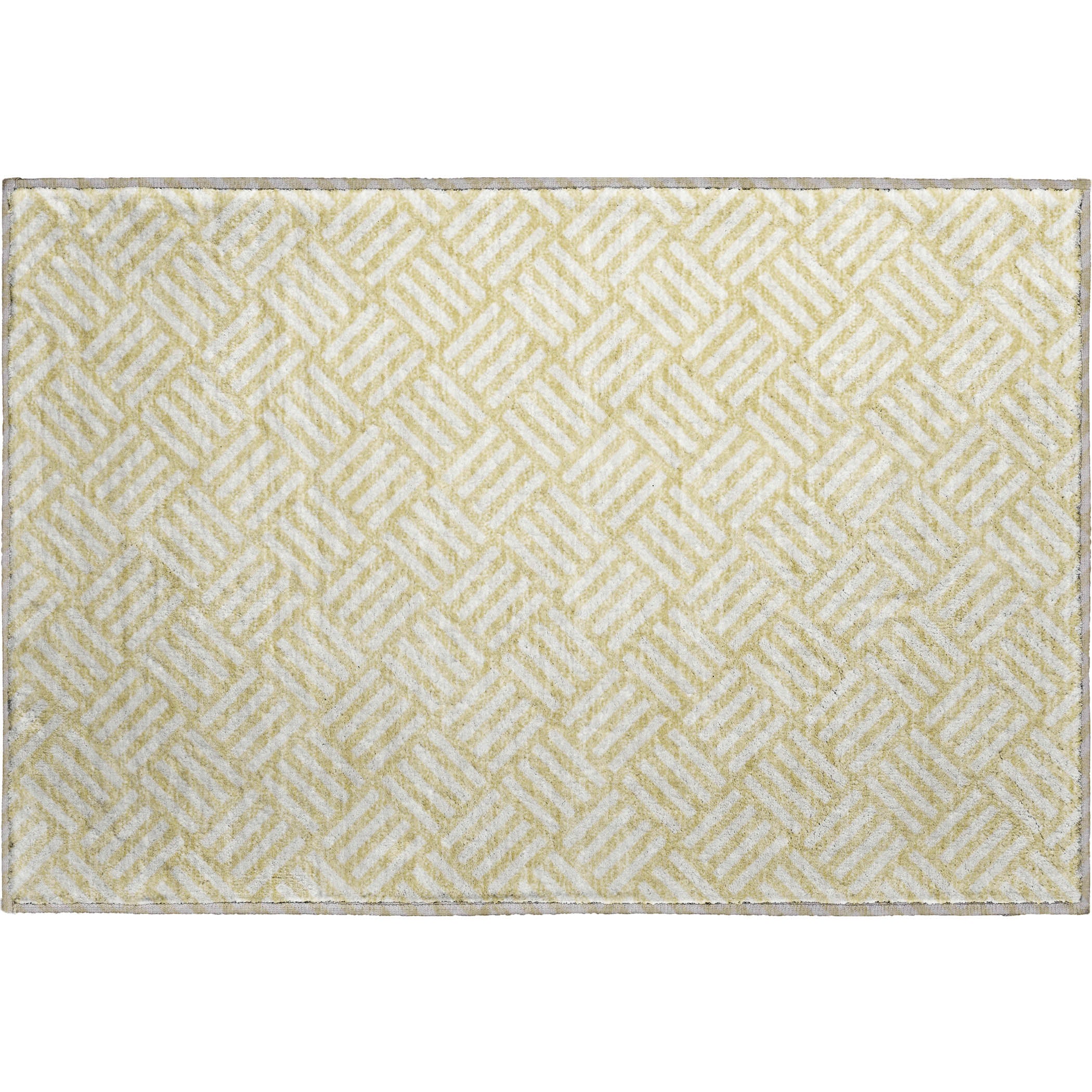 Luxury Washable Indoor/Outdoor Geometric TR3 Wheat Gold Rug 1'8" x 2'6" #shape_Rectangle