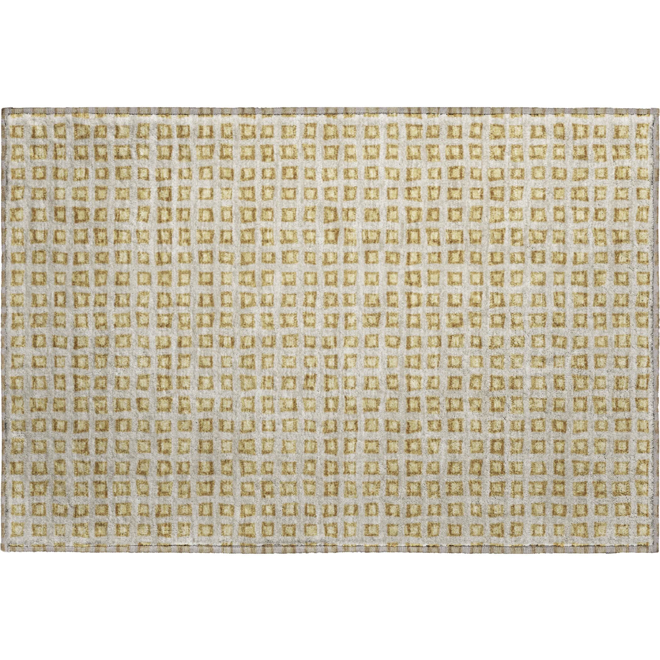Luxury Washable Indoor/Outdoor Geometric TR4 Gold Rug 1'8" x 2'6" #shape_Rectangle