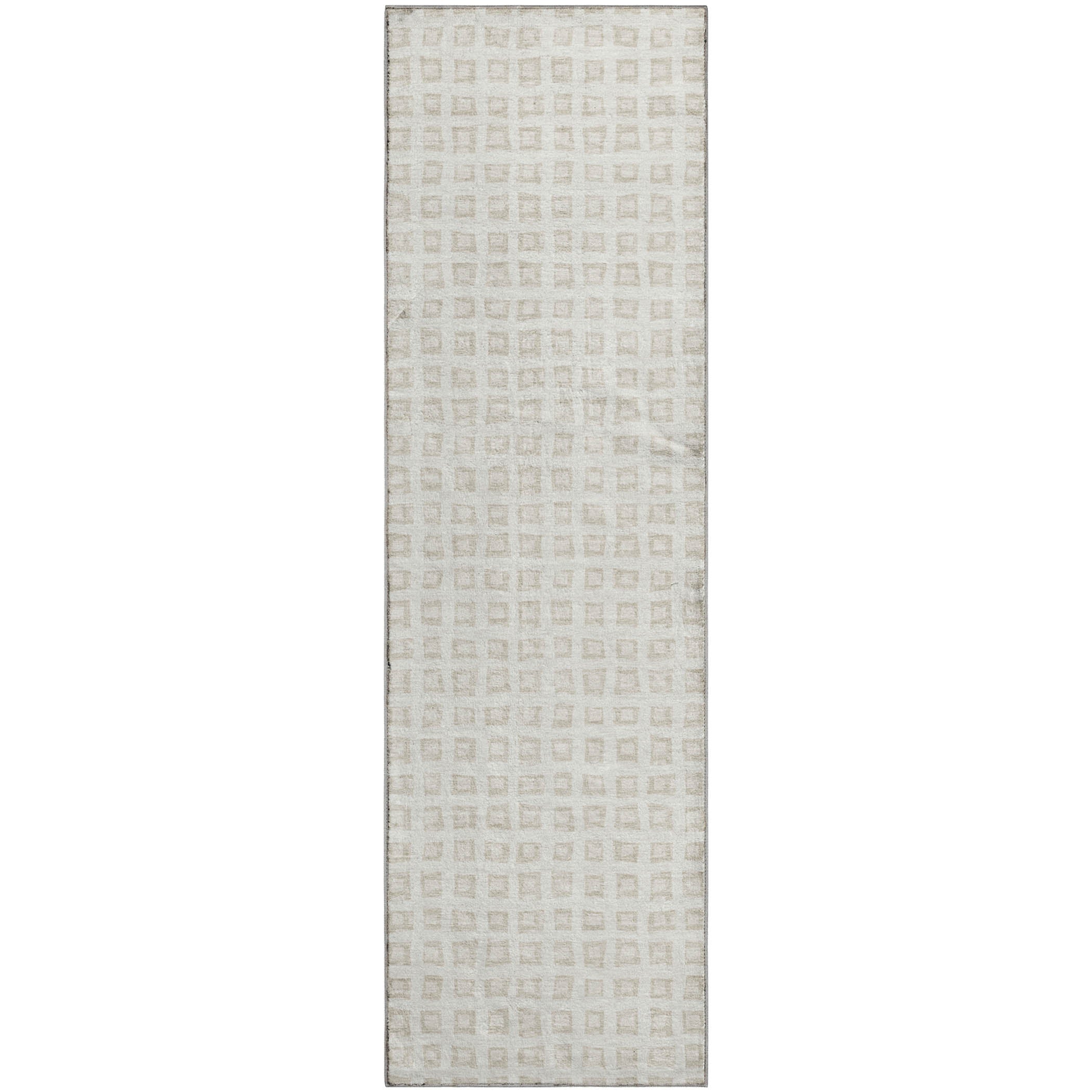 Luxury Washable Indoor/Outdoor Geometric TR4 Ivory Rug 2'3" x 7'6" #shape_Runner