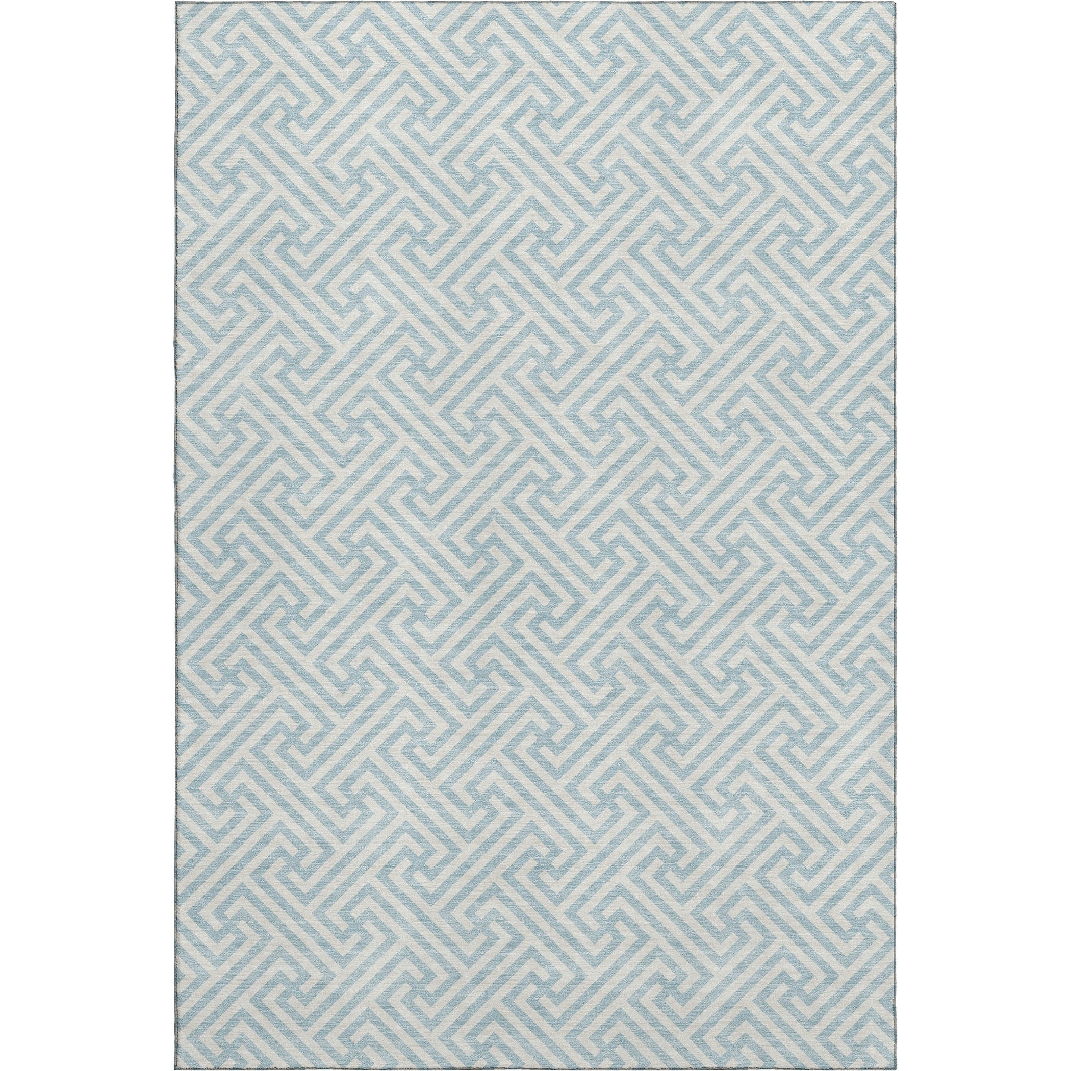Luxury Washable Indoor/Outdoor Geometric TR5 Sky Blue Rug 2'6" x 3'10" #shape_Rectangle