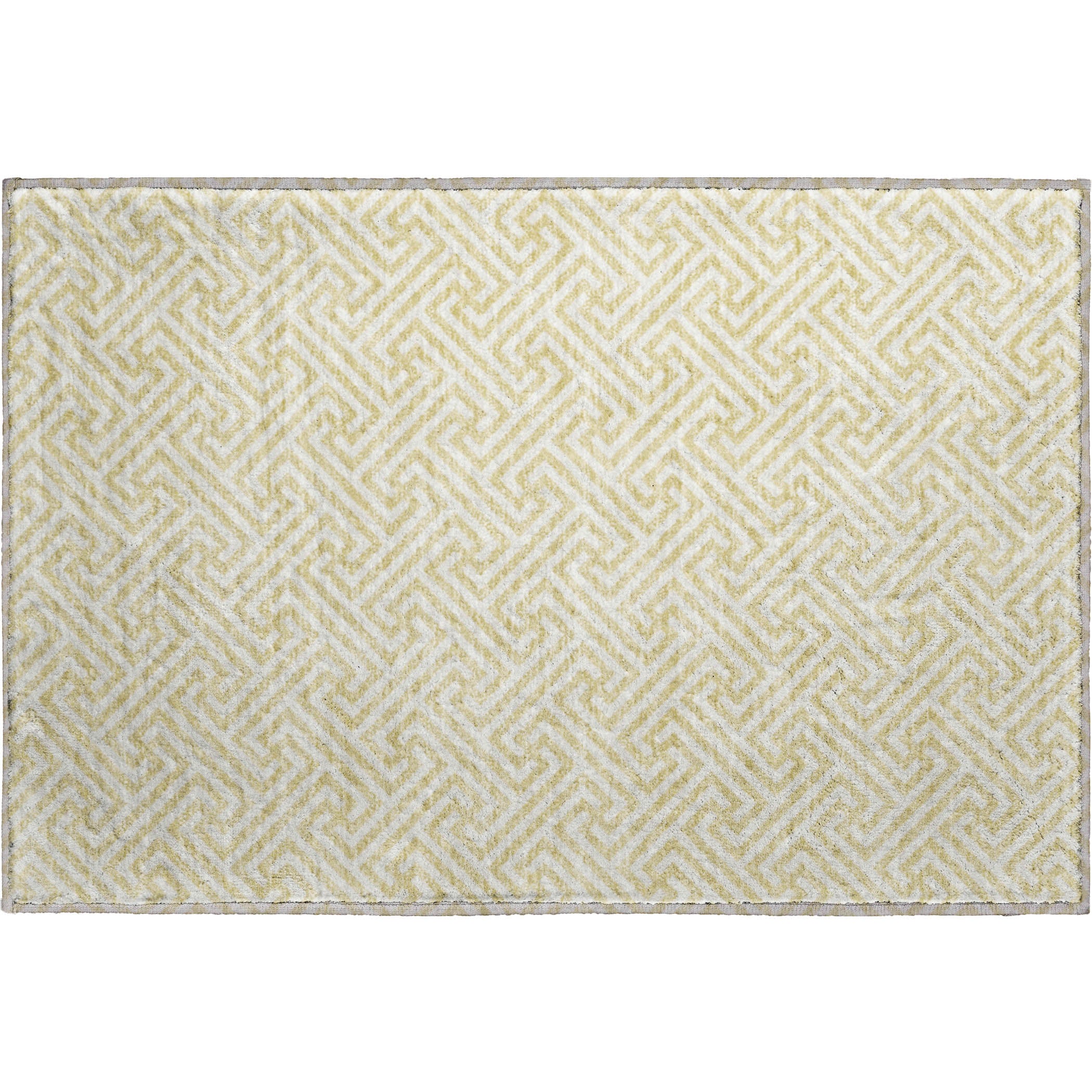 Luxury Washable Indoor/Outdoor Geometric TR5 Wheat Gold Rug 1'8" x 2'6" #shape_Rectangle
