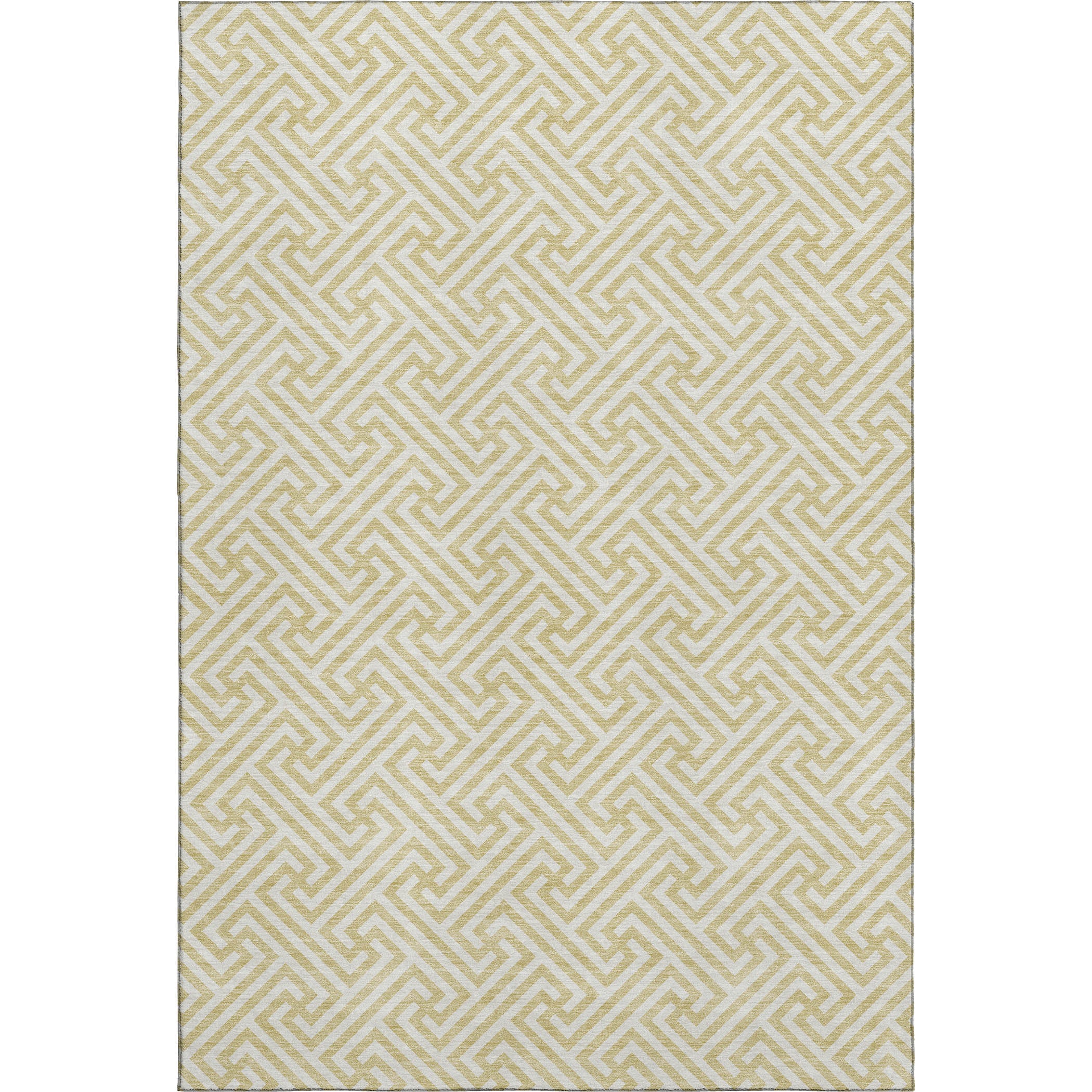 Luxury Washable Indoor/Outdoor Geometric TR5 Wheat Gold Rug 2'6" x 3'10" #shape_Rectangle