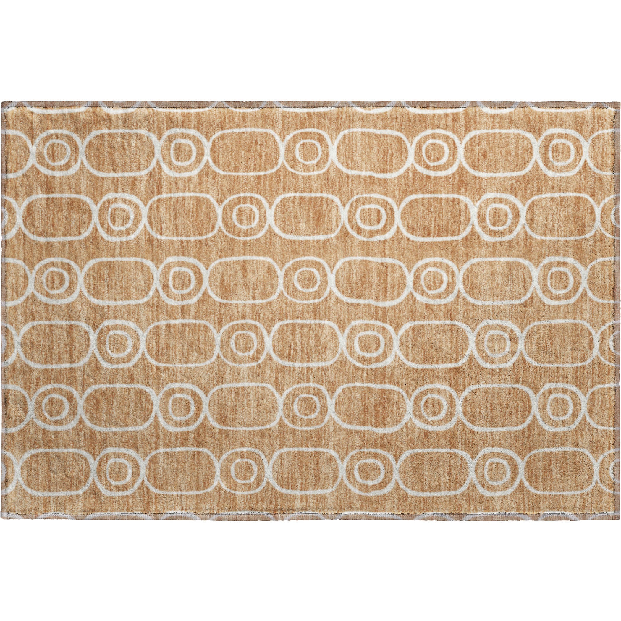 Luxury Washable Indoor/Outdoor Geometric TR6 Copper Orange Rug 1'8" x 2'6" #shape_Rectangle