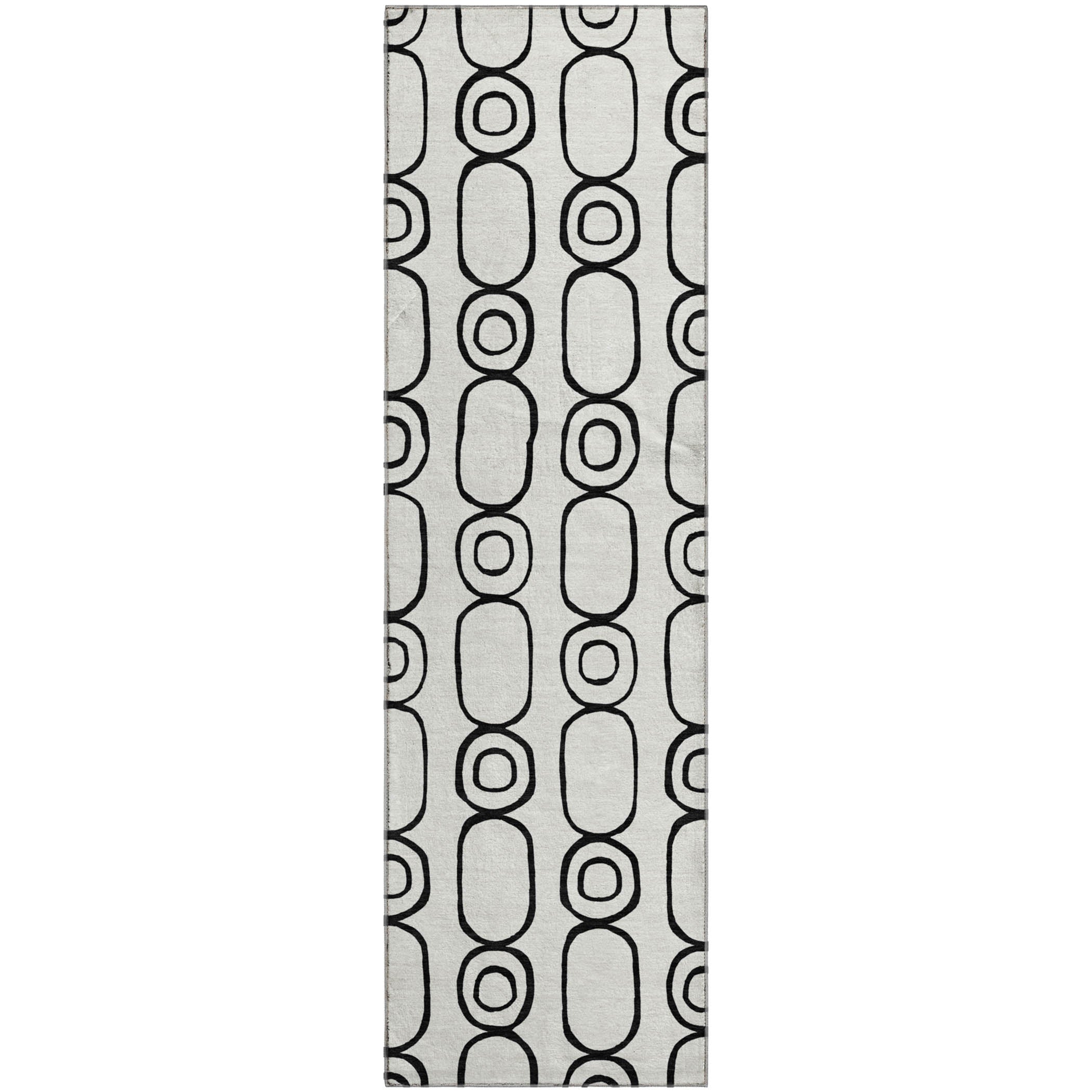 Luxury Washable Indoor/Outdoor Geometric TR6 Ivory Rug 2'3" x 7'6" #shape_Runner