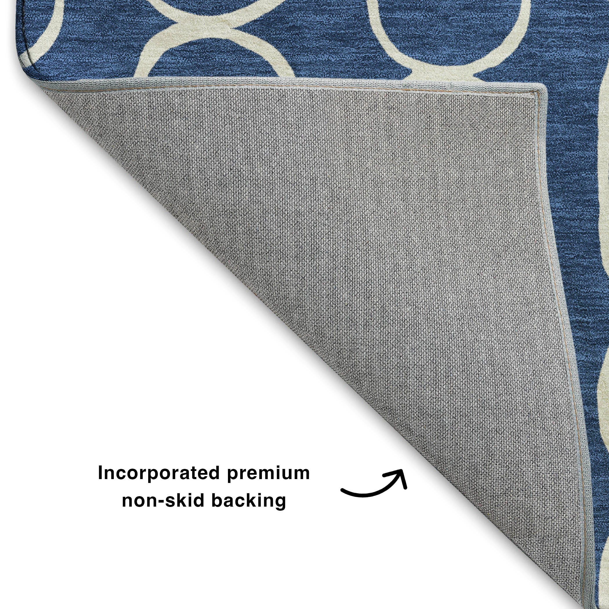 Luxury Washable Indoor/Outdoor Geometric TR6 Navy Blue Rug 1'8" x 2'6" #shape_Rectangle