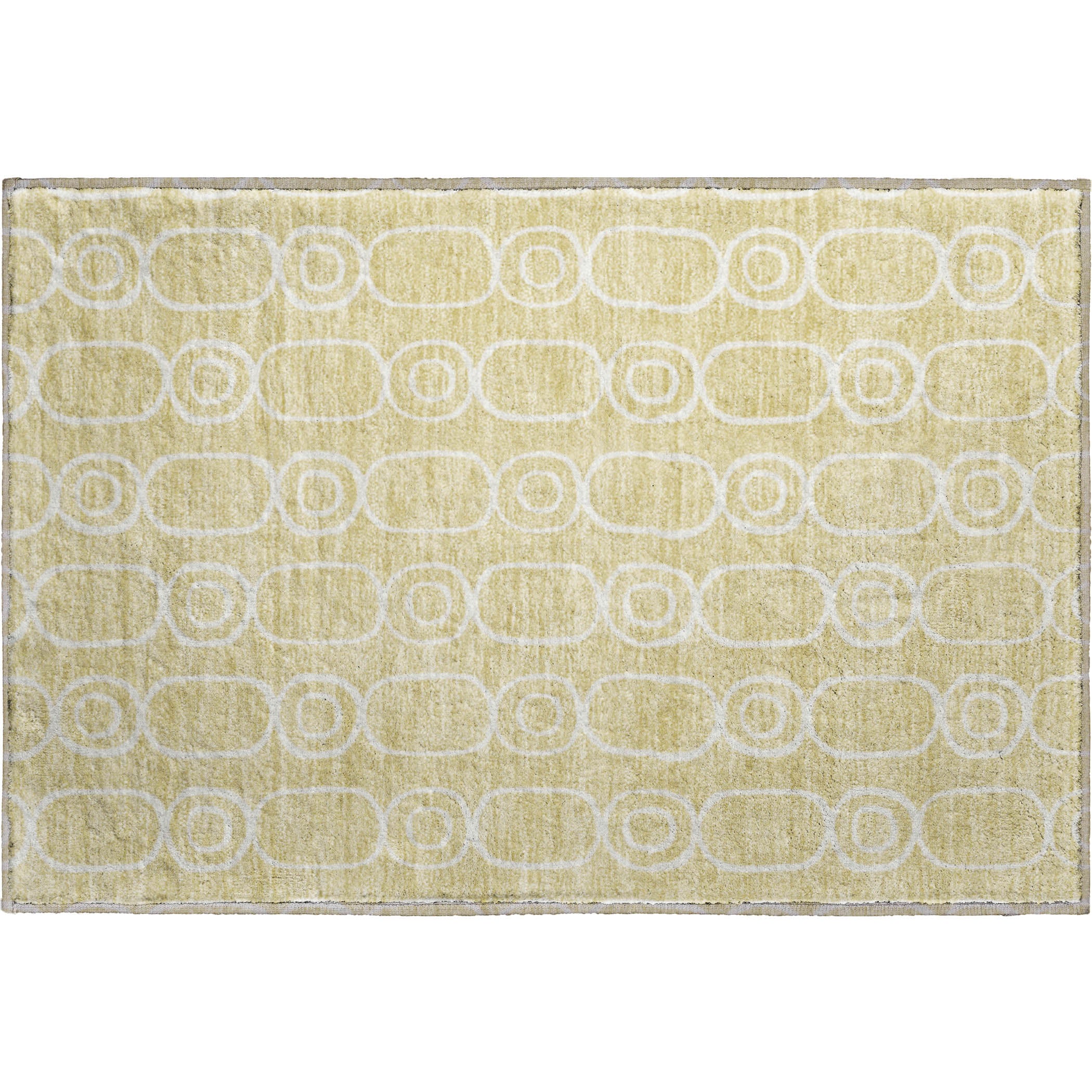 Luxury Washable Indoor/Outdoor Geometric TR6 Wheat Gold Rug 1'8" x 2'6" #shape_Rectangle