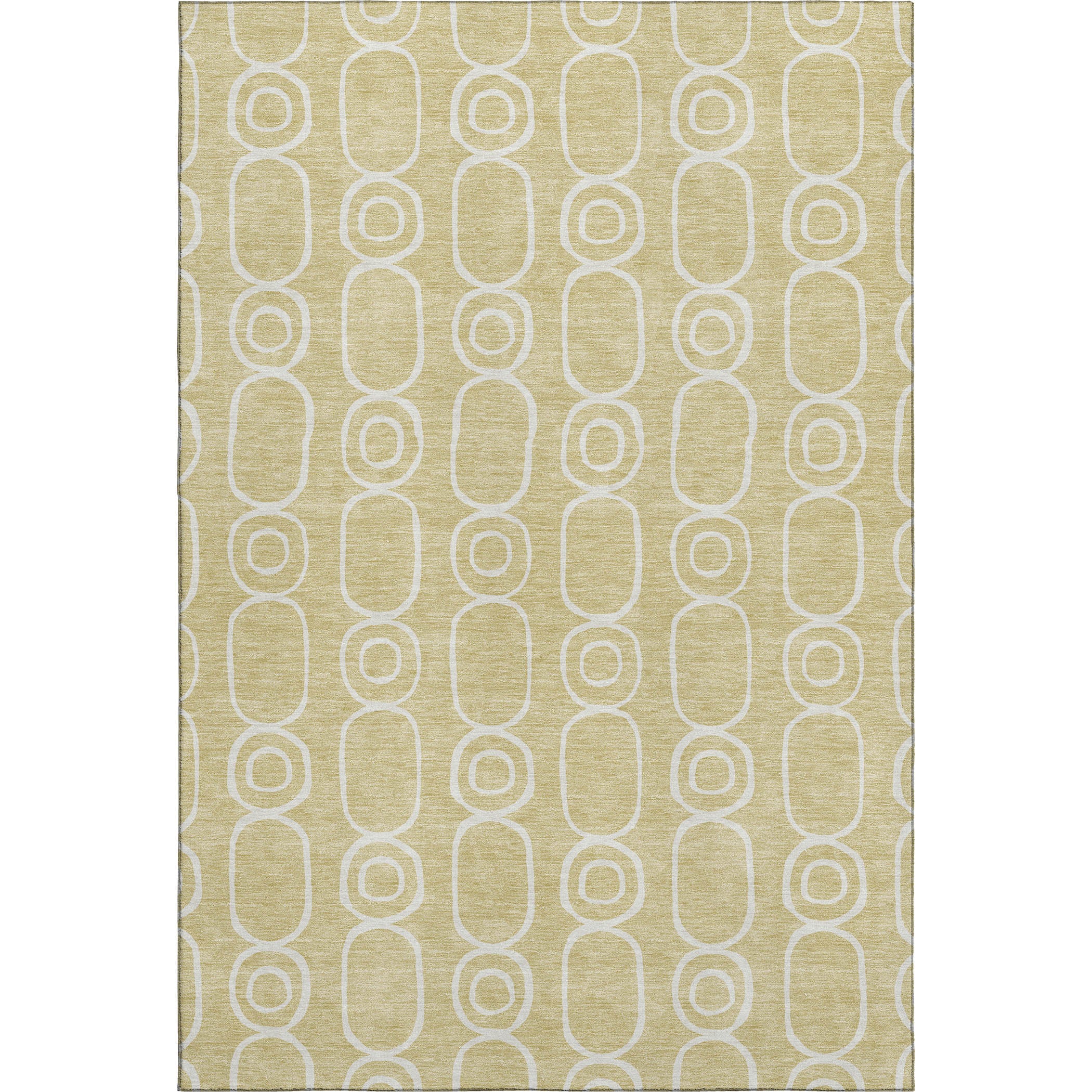Luxury Washable Indoor/Outdoor Geometric TR6 Wheat Gold Rug 2'6" x 3'10" #shape_Rectangle