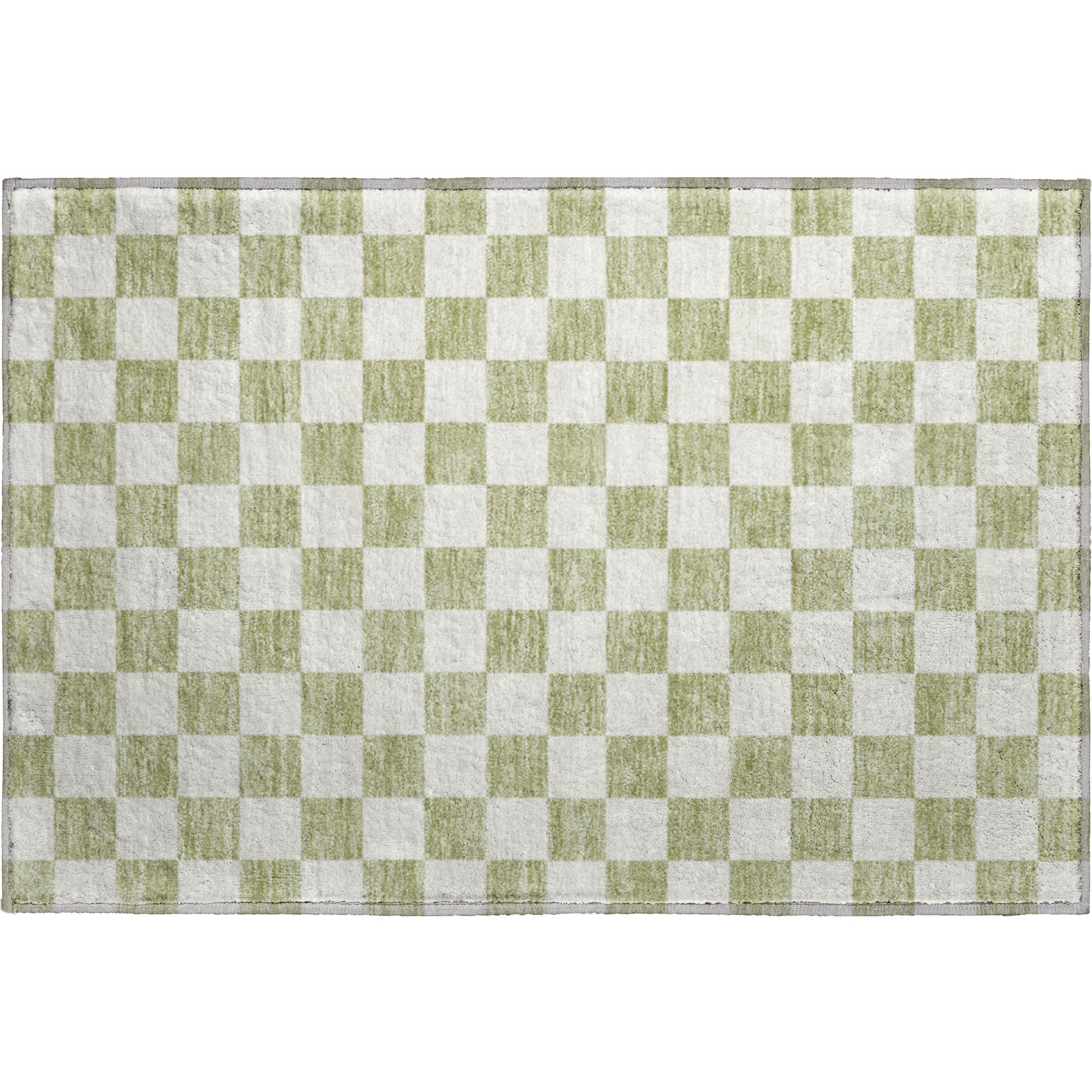 Luxury Washable Indoor/Outdoor Geometric TR7 Aloe Green Rug 1'8" x 2'6" #shape_Rectangle