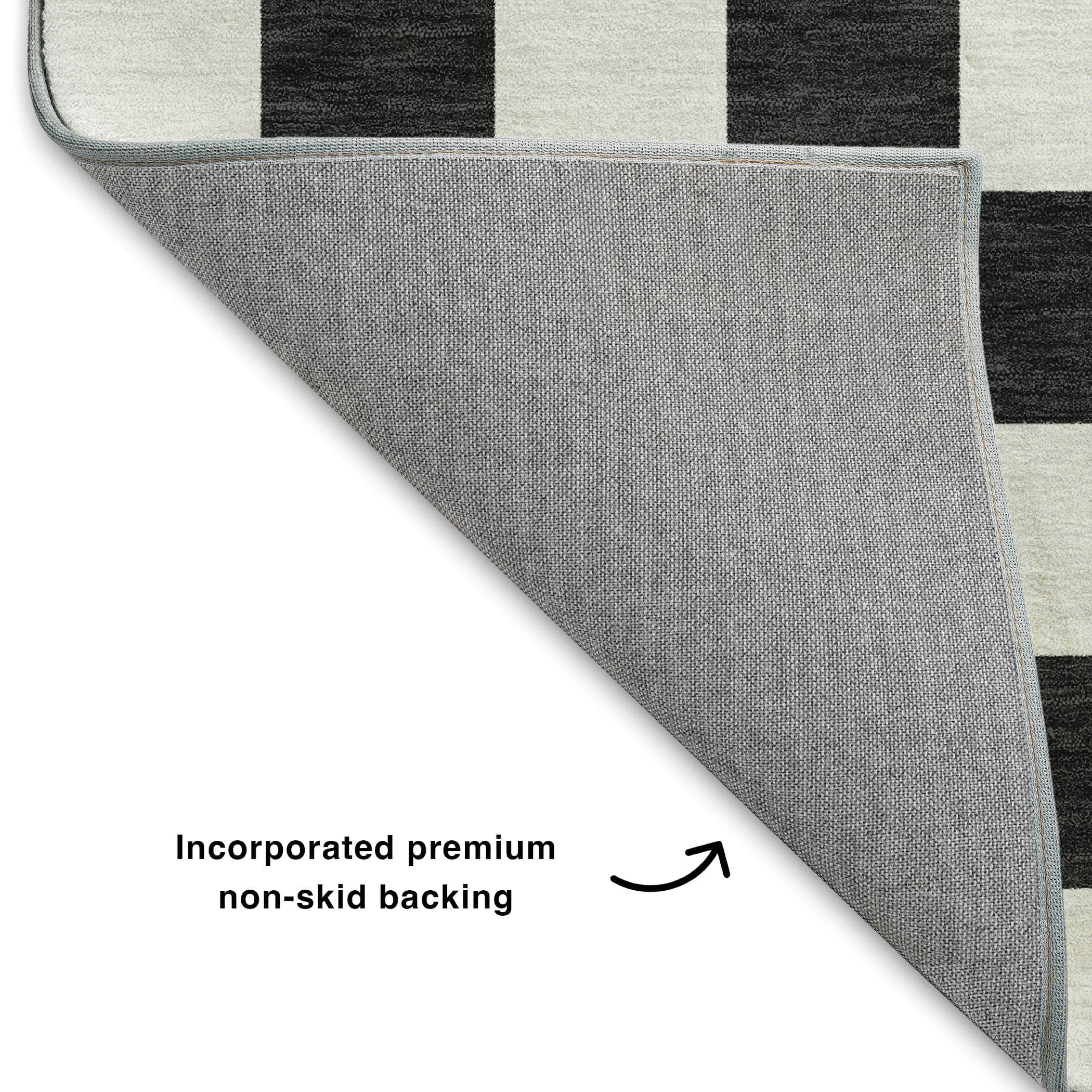 Luxury Washable Indoor/Outdoor Geometric TR7 Black Rug 1'8" x 2'6" #shape_Rectangle