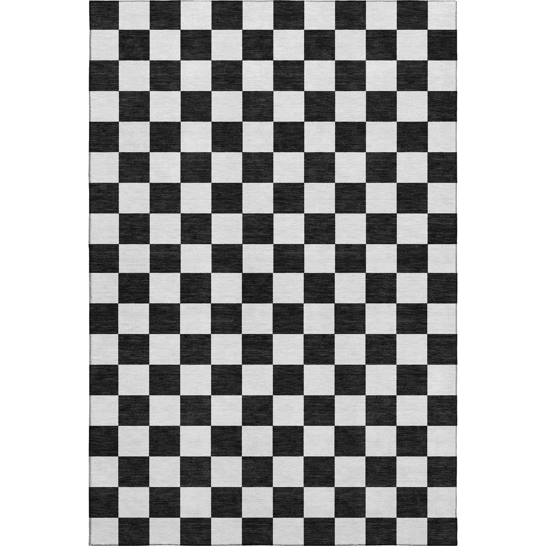 Luxury Washable Indoor/Outdoor Geometric TR7 Black Rug 2'6" x 3'10" #shape_Rectangle