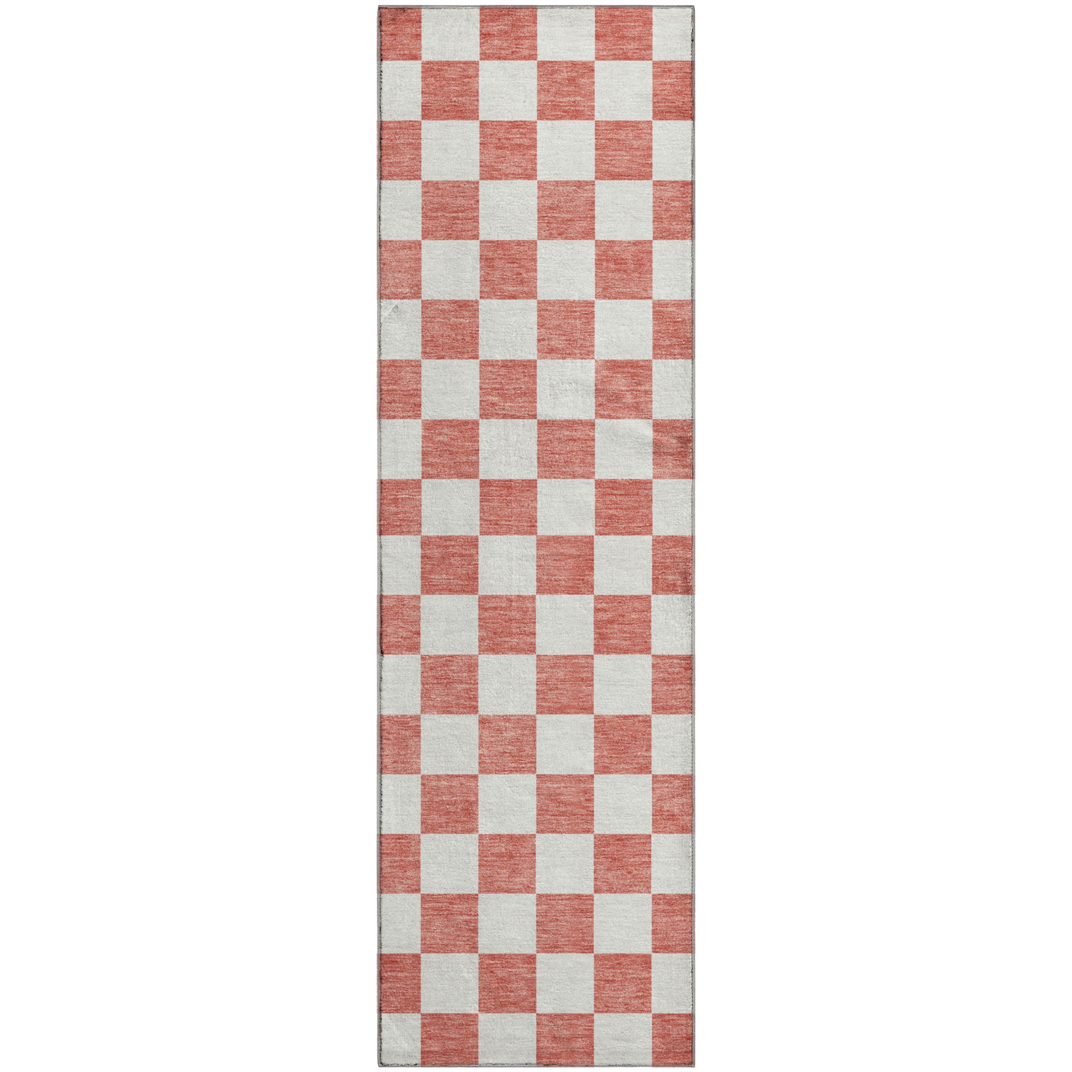 Luxury Washable Indoor/Outdoor Geometric TR7 Coral Orange Rug 2'3" x 7'6" #shape_Runner