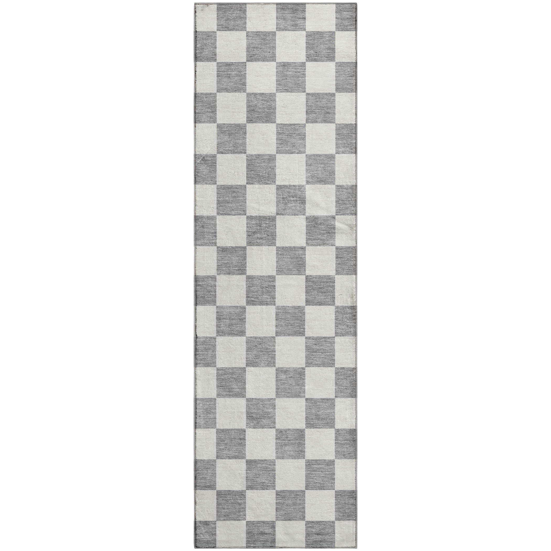 Luxury Washable Indoor/Outdoor Geometric TR7 Gray Rug 2'3" x 7'6" #shape_Runner