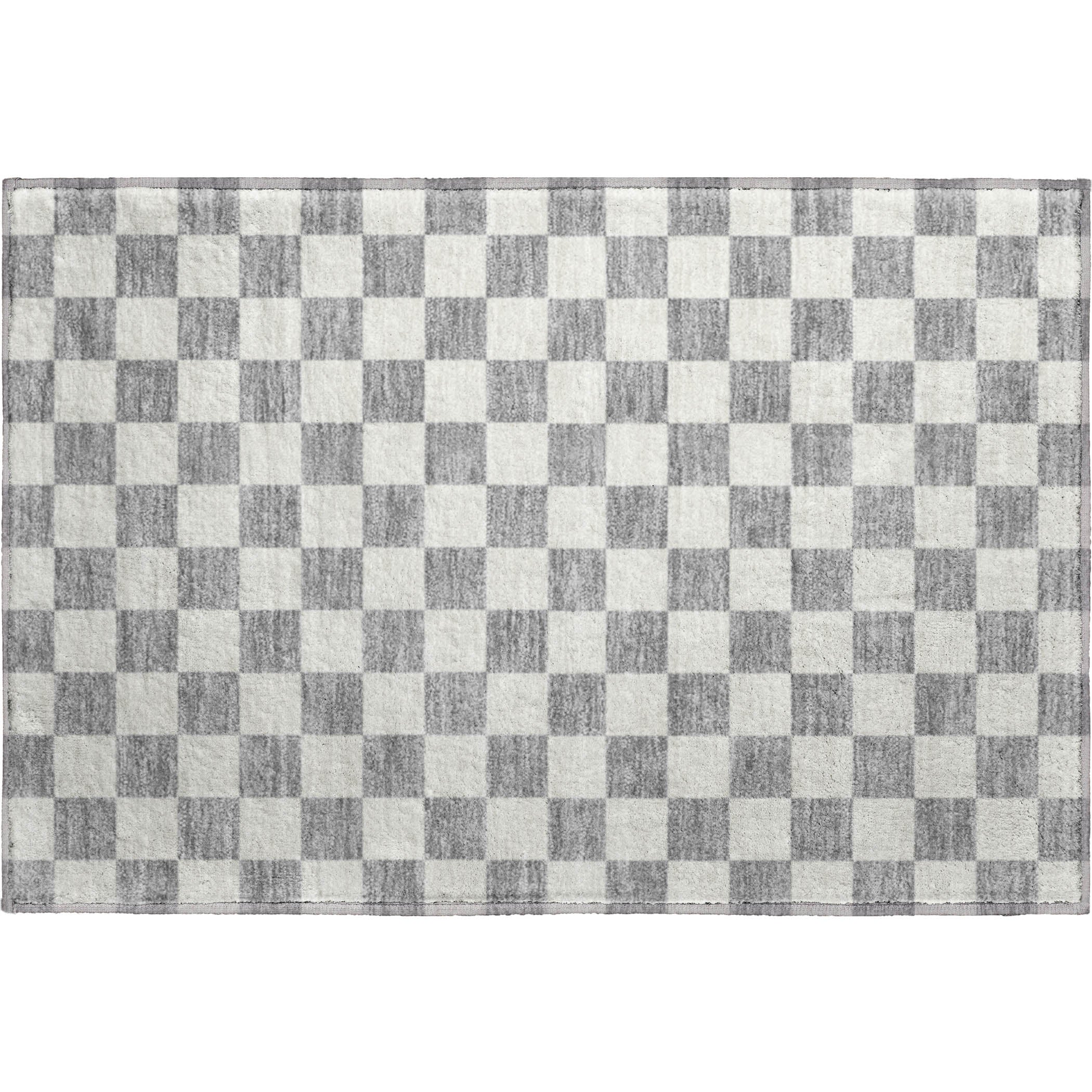 Luxury Washable Indoor/Outdoor Geometric TR7 Gray Rug 1'8" x 2'6" #shape_Rectangle