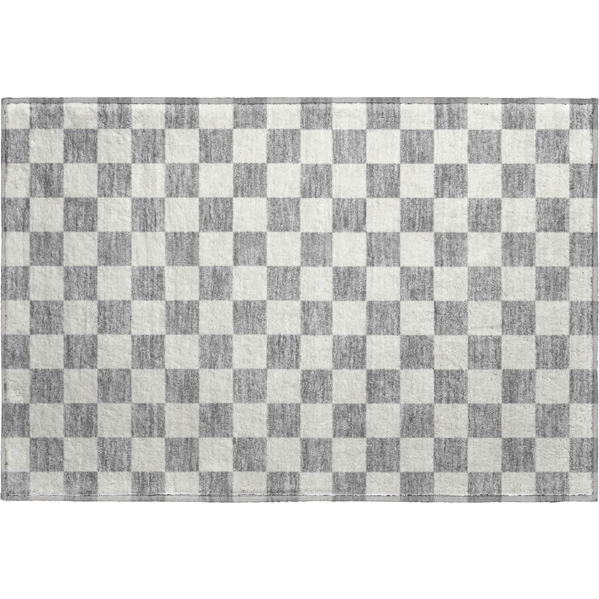Luxury Washable Indoor/Outdoor Geometric TR7 Gray Rug 1'8" x 2'6" #shape_Rectangle