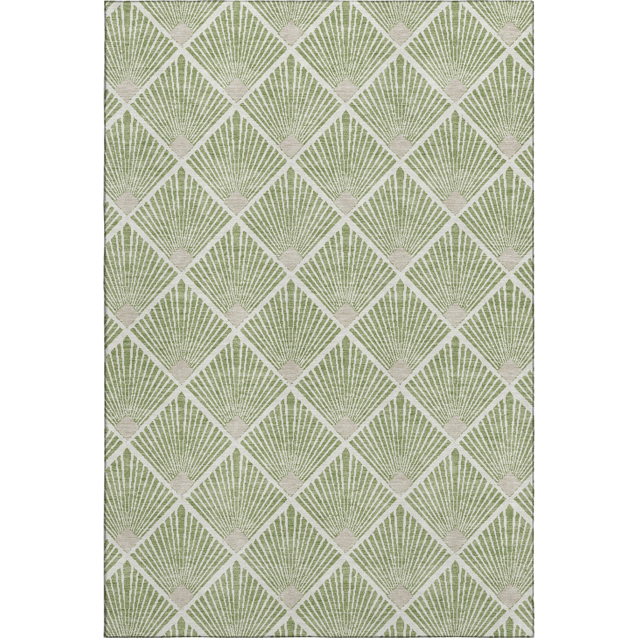 Luxury Washable Indoor/Outdoor Geometric TR9 Aloe Green Rug 2'6" x 3'10" #shape_Rectangle