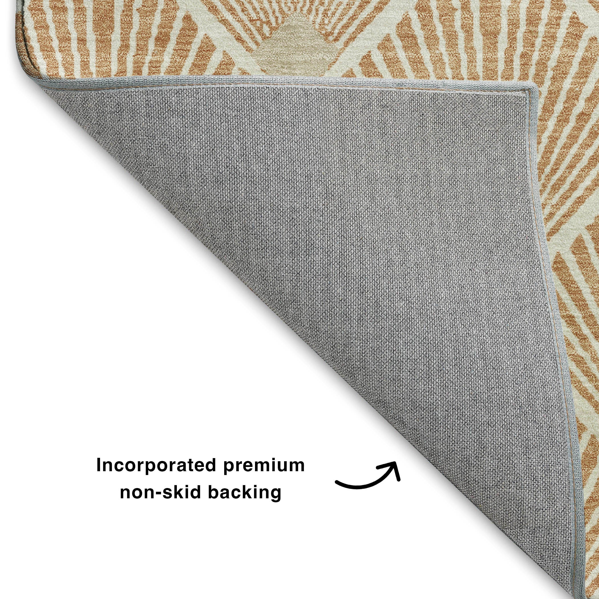 Luxury Washable Indoor/Outdoor Geometric TR9 Copper Orange Rug 1'8" x 2'6" #shape_Rectangle