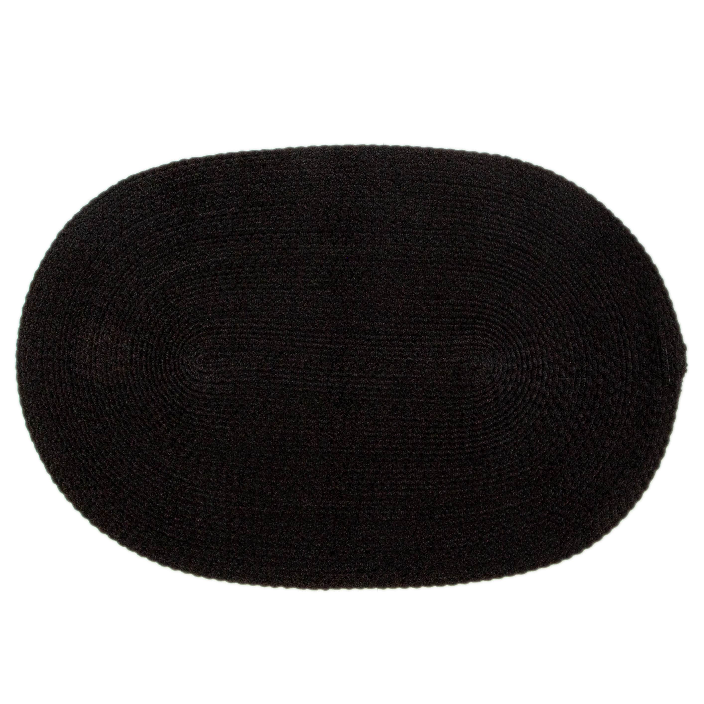 Black Braided Rug - Reversible Solid - Indoor Outdoor Kitchen Rug