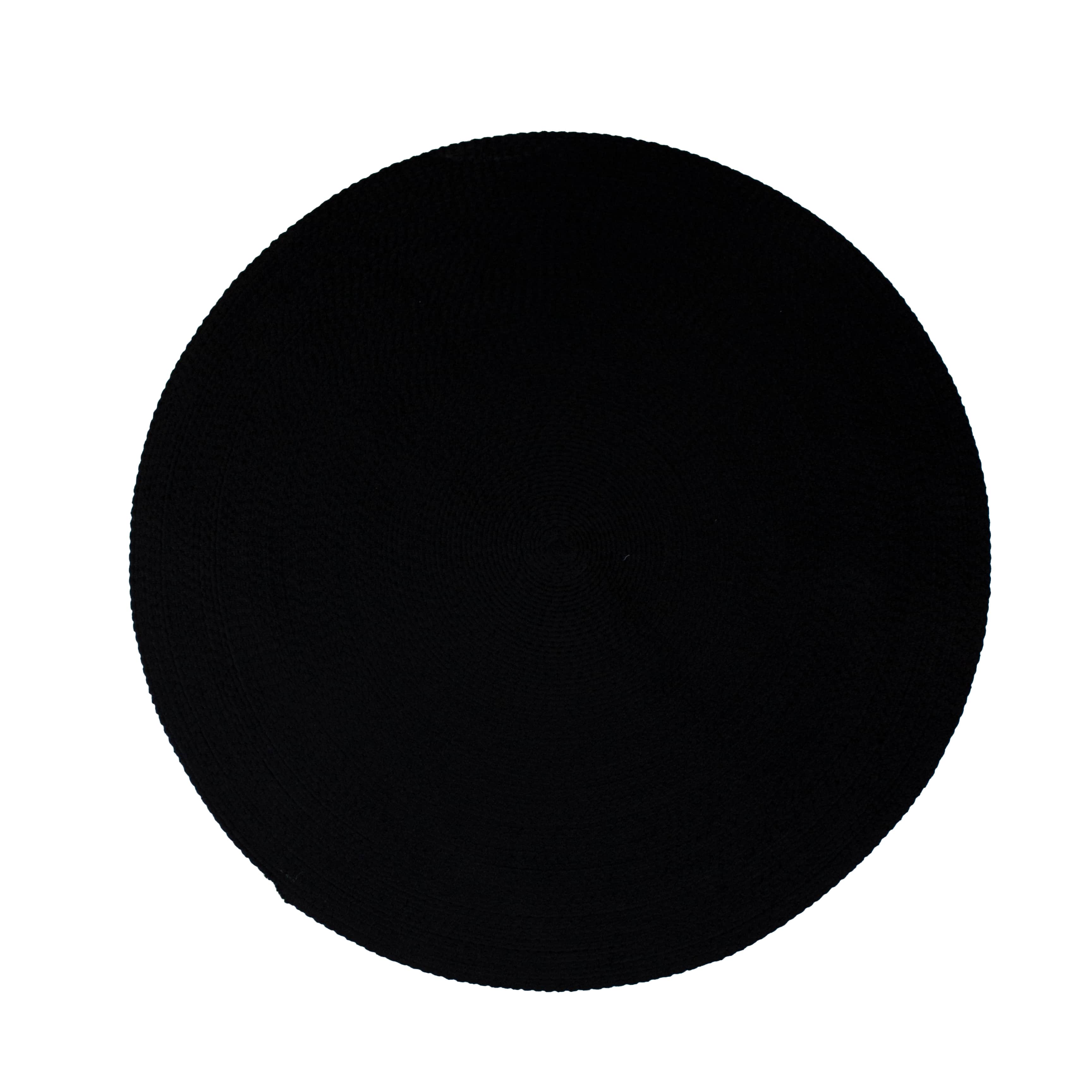 Black Braided Rug - Reversible Solid - Indoor Outdoor Kitchen Rug
