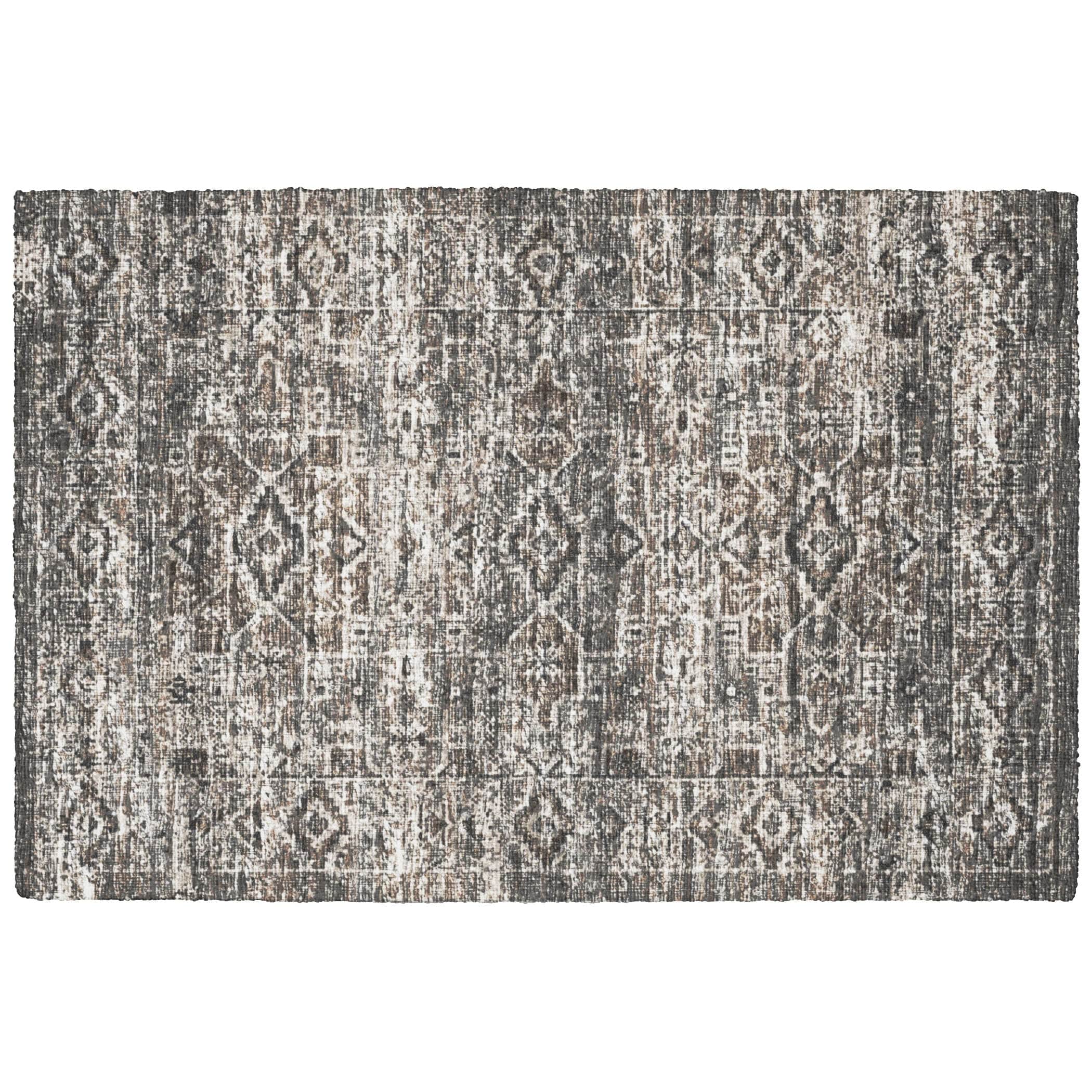 Indoor/Outdoor Traditional TU10 Gray Rug 1'8" x 2'6" #shape_Rectangle