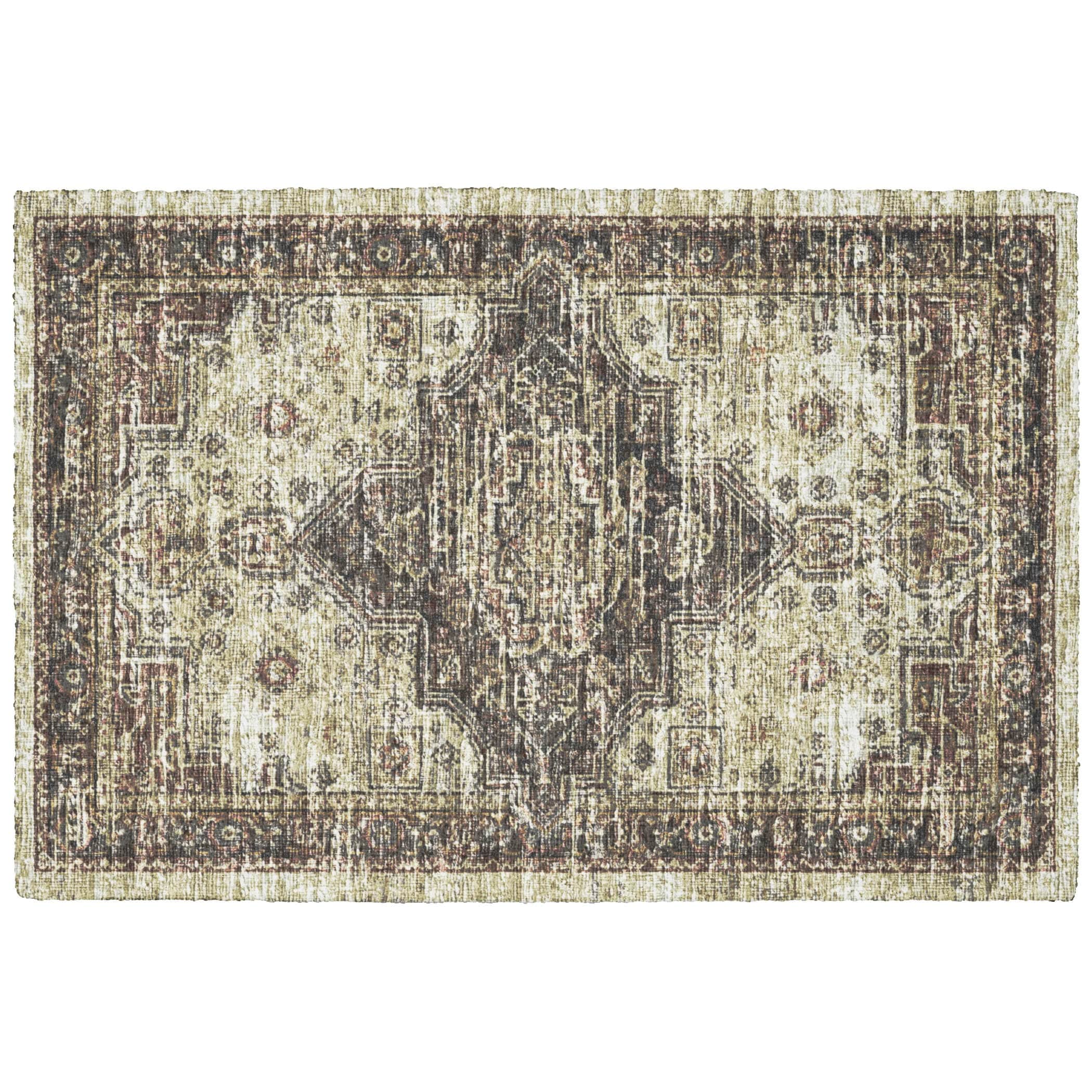Indoor/Outdoor Traditional TU11 Beige Ivory Rug 1'8" x 2'6" #shape_Rectangle