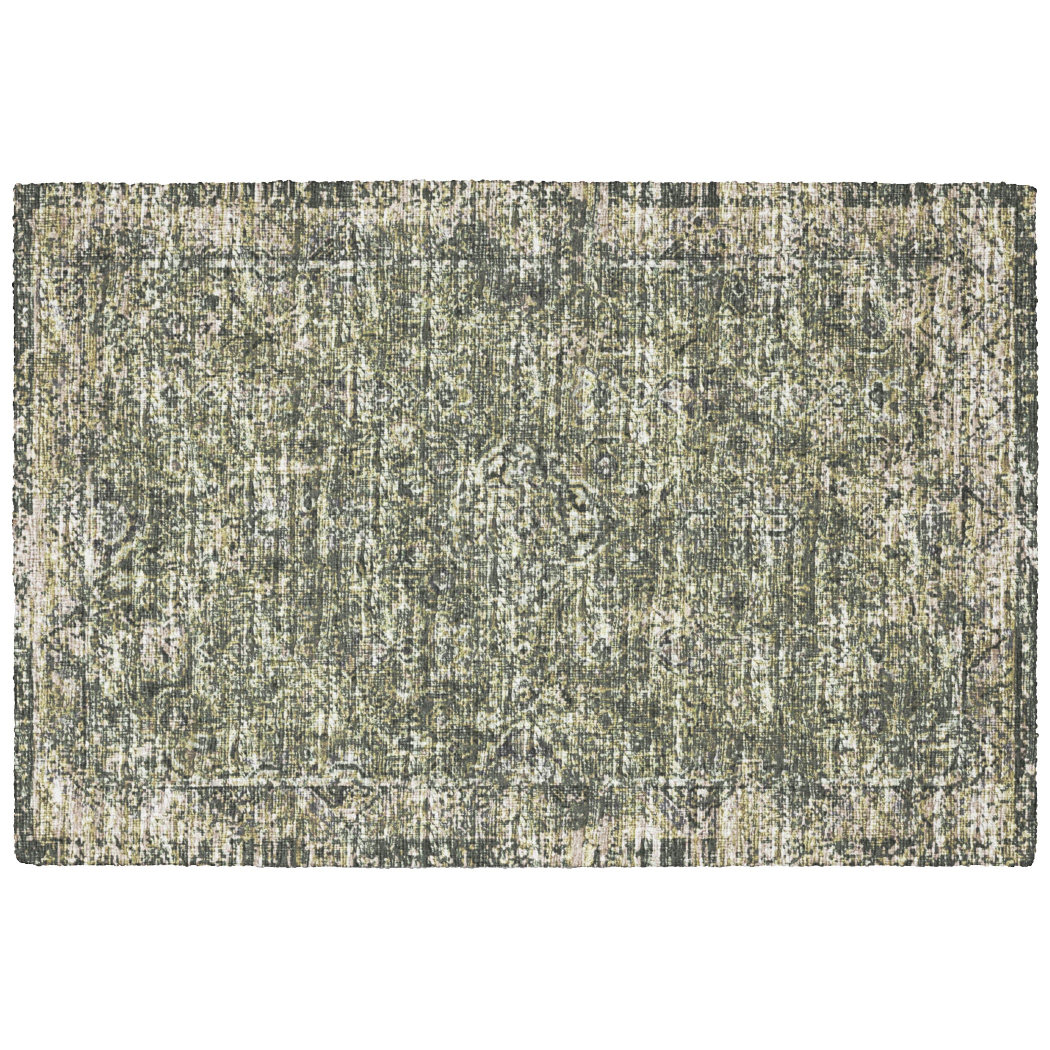 Indoor/Outdoor Traditional TU12 Green Rug 1'8" x 2'6" #shape_Rectangle