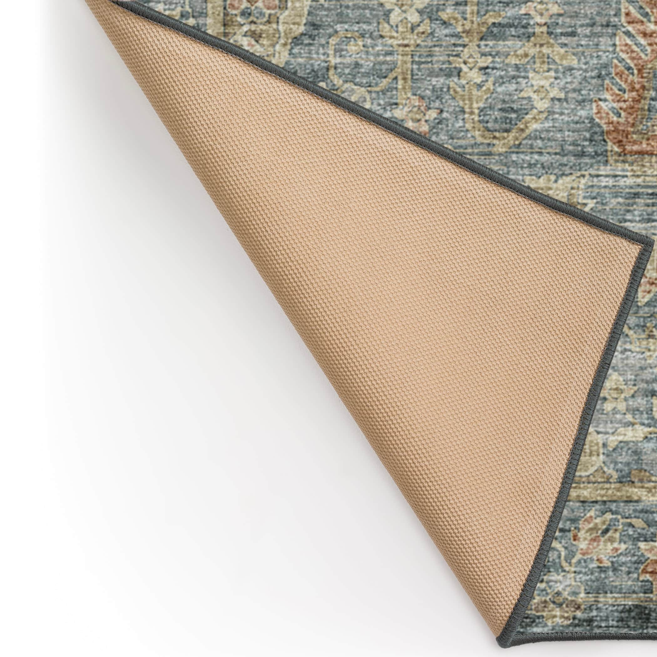 Indoor/Outdoor Traditional TU13 Teal Blue Rug 1'8" x 2'6" #shape_Rectangle