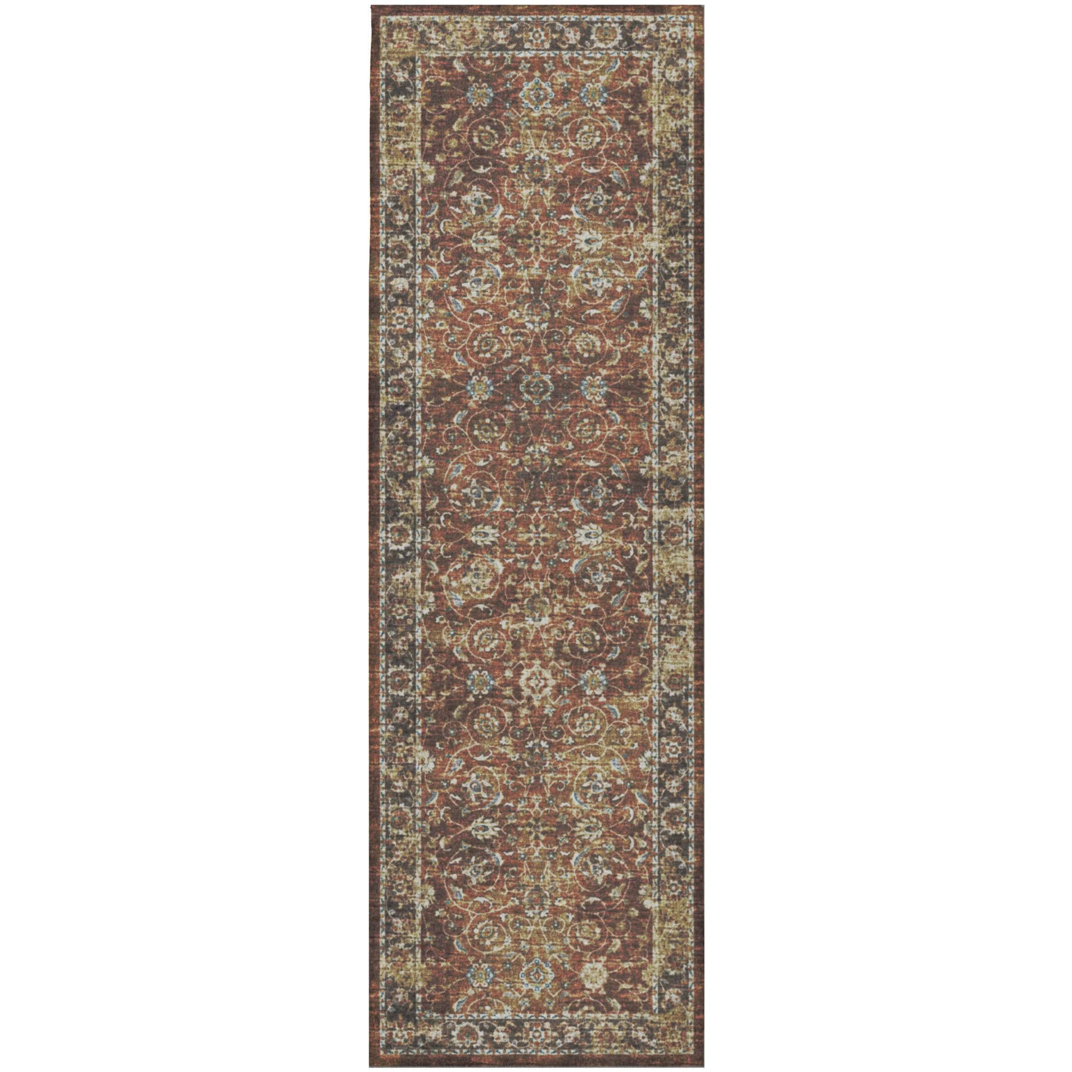 Indoor/Outdoor Traditional TU14 Paprika Red Rug 2'6" x 10' #shape_Runner