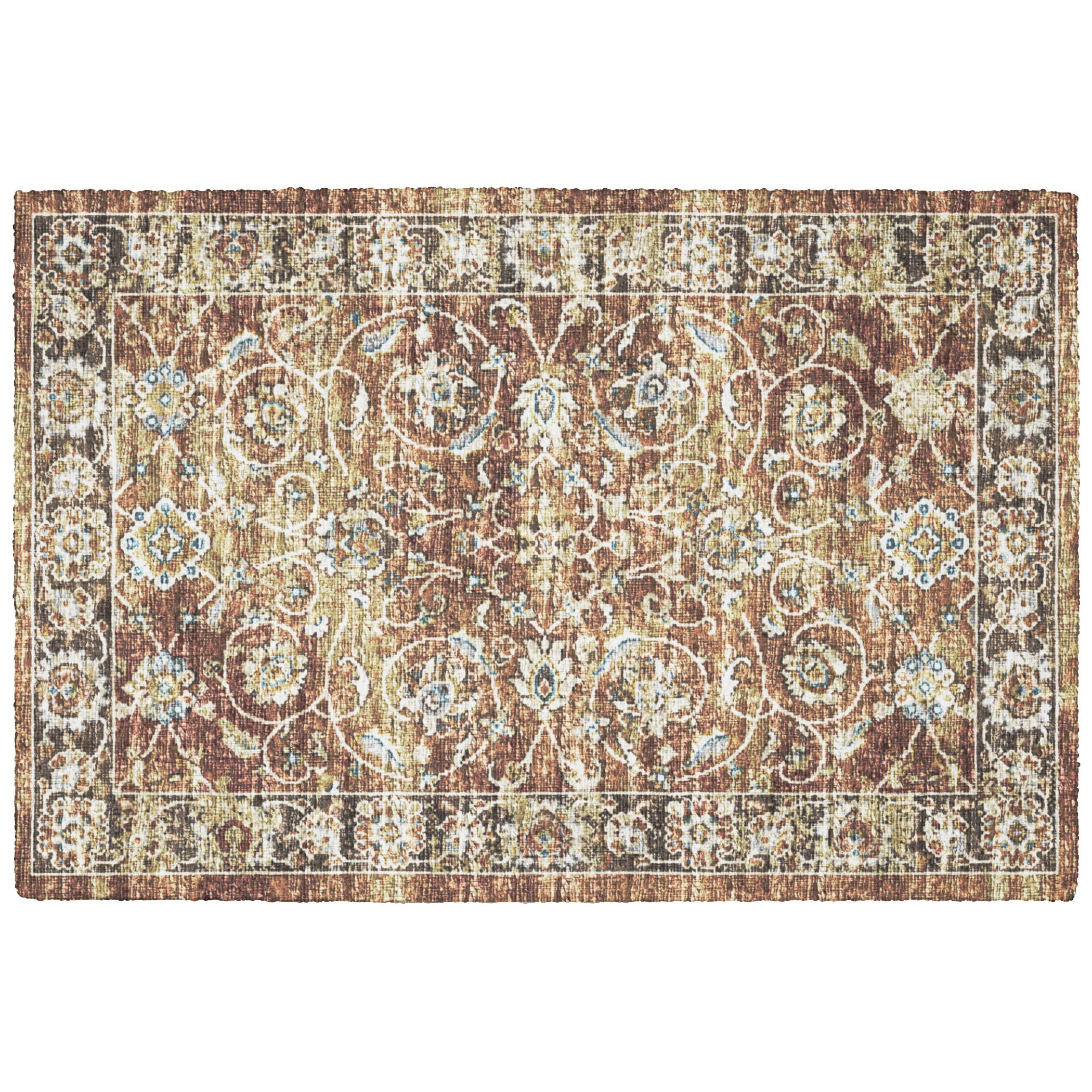 Indoor/Outdoor Traditional TU14 Paprika Red Rug 1'8" x 2'6" #shape_Rectangle