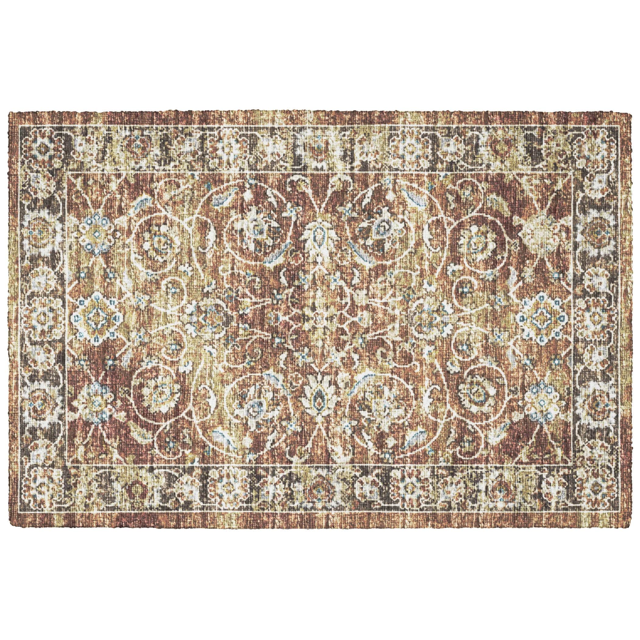 Indoor/Outdoor Traditional TU14 Paprika Red Rug 1'8" x 2'6" #shape_Rectangle