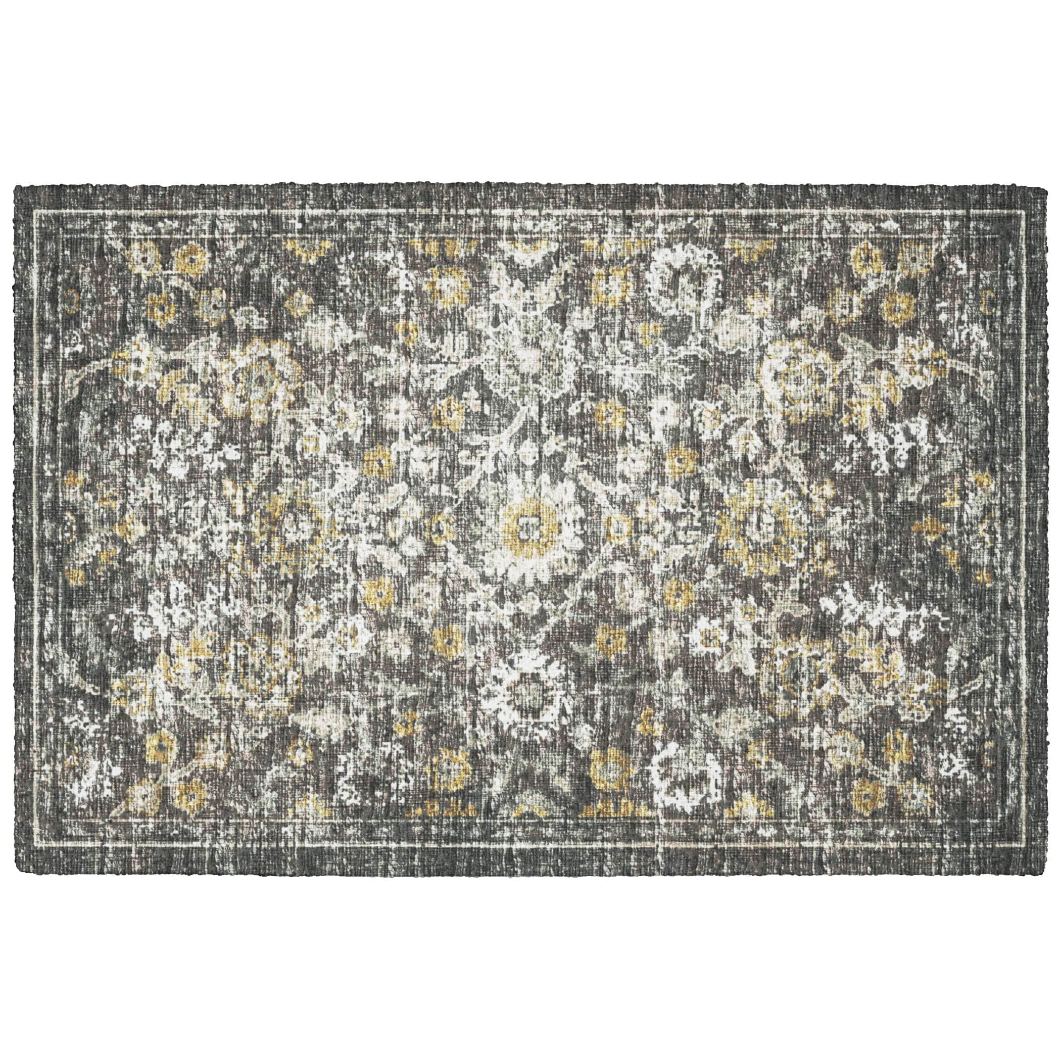 Indoor/Outdoor Traditional TU2 Gray Rug 1'8" x 2'6" #shape_Rectangle