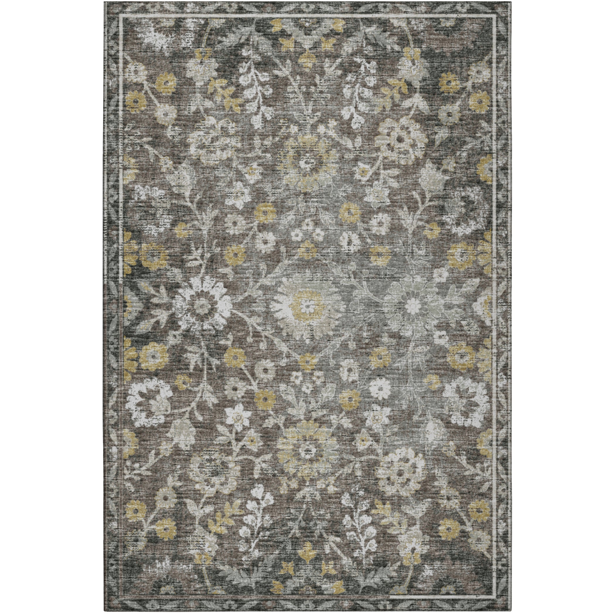 Indoor/Outdoor Traditional TU2 Gray Rug 3' x 5' #shape_Rectangle