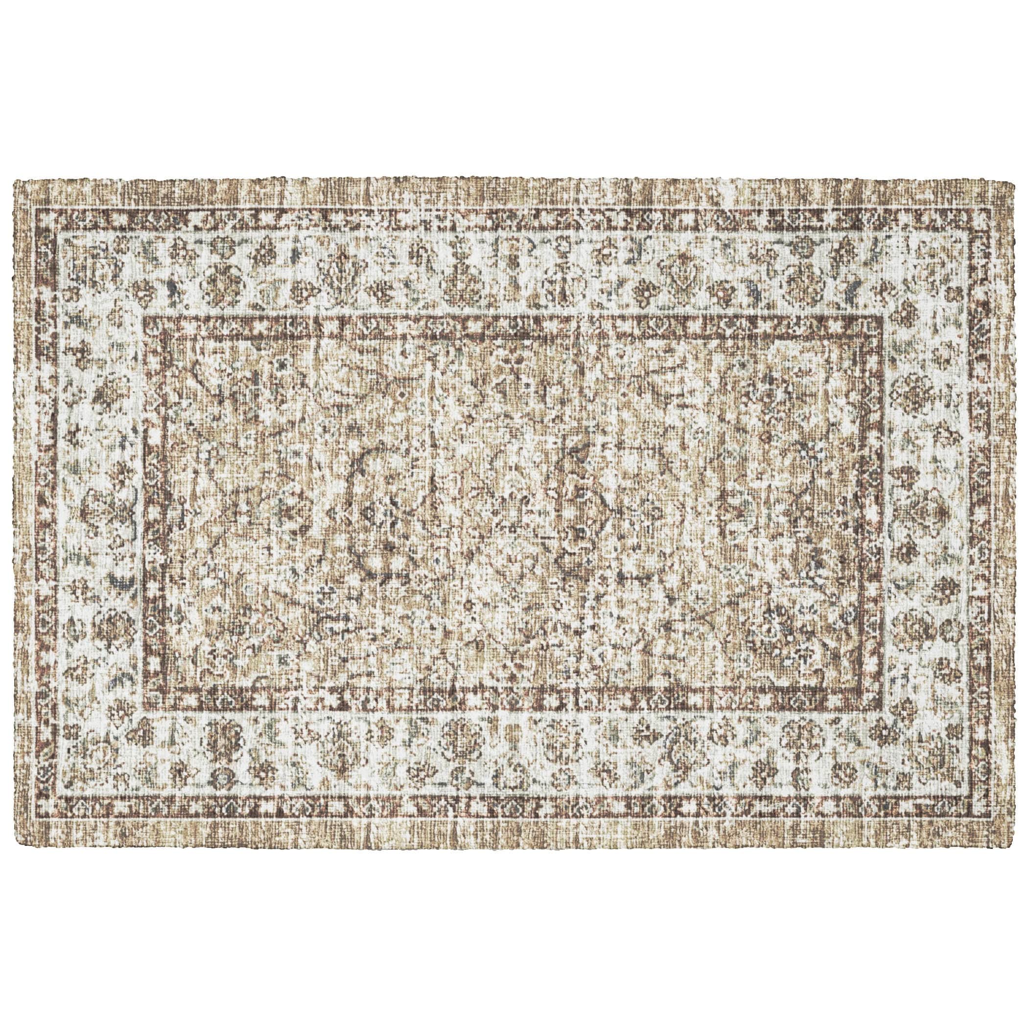 Indoor/Outdoor Traditional TU5 Taupe Brown Rug 1'8" x 2'6" #shape_Rectangle