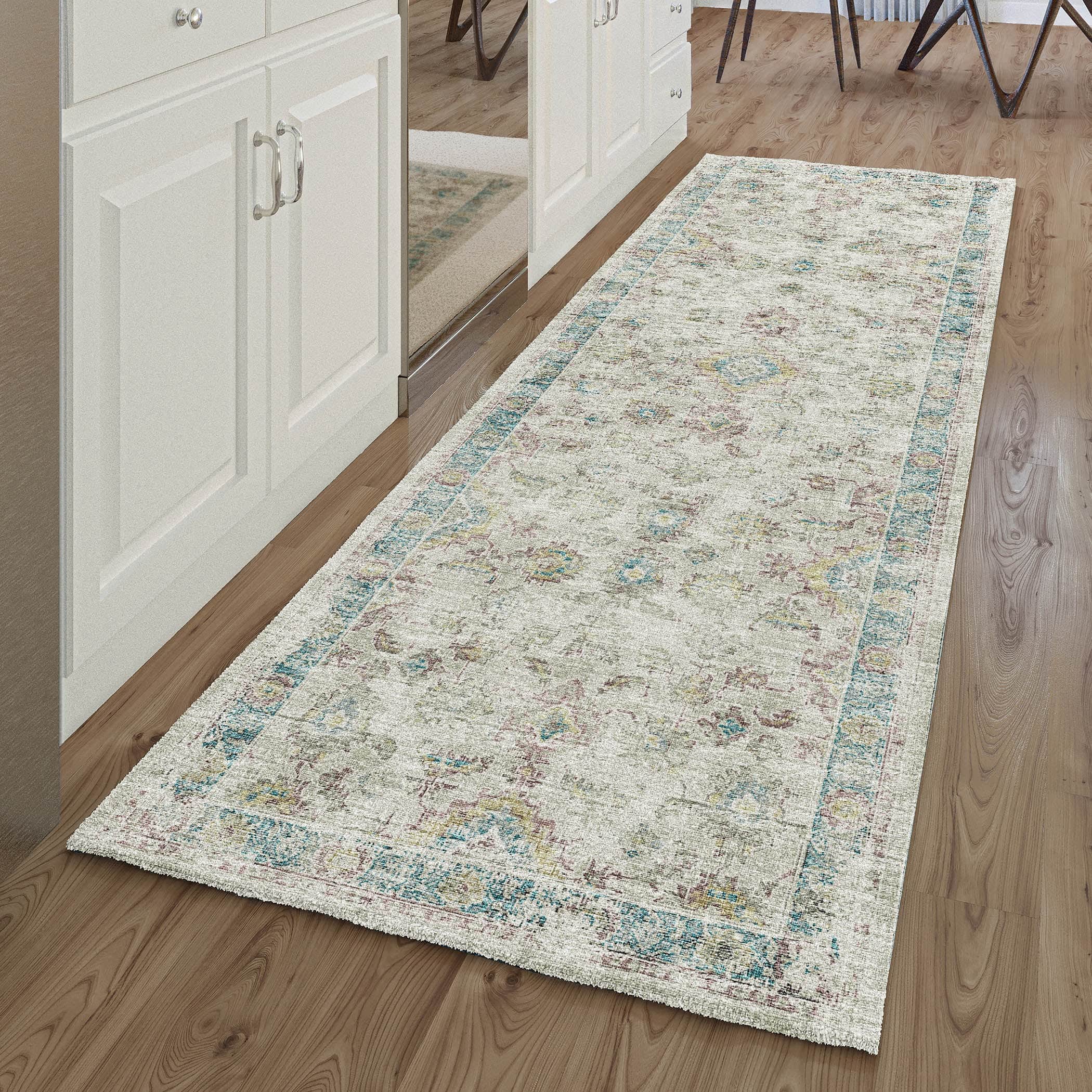 Indoor/Outdoor Traditional TU7 Linen Ivory Rug 2'6" x 10' #shape_Runner