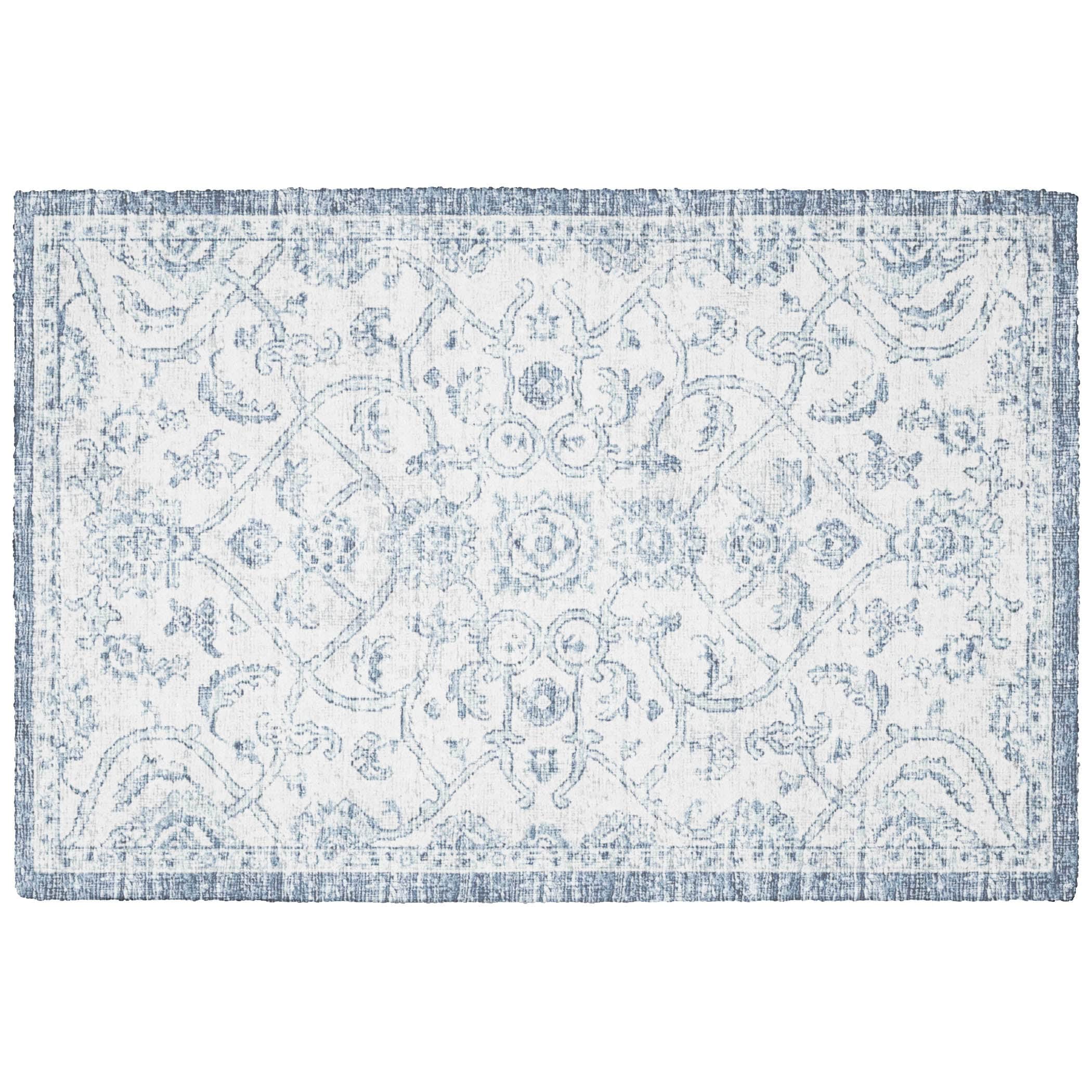 Indoor/Outdoor Traditional TU8 Denim Blue Rug 1'8" x 2'6" #shape_Rectangle