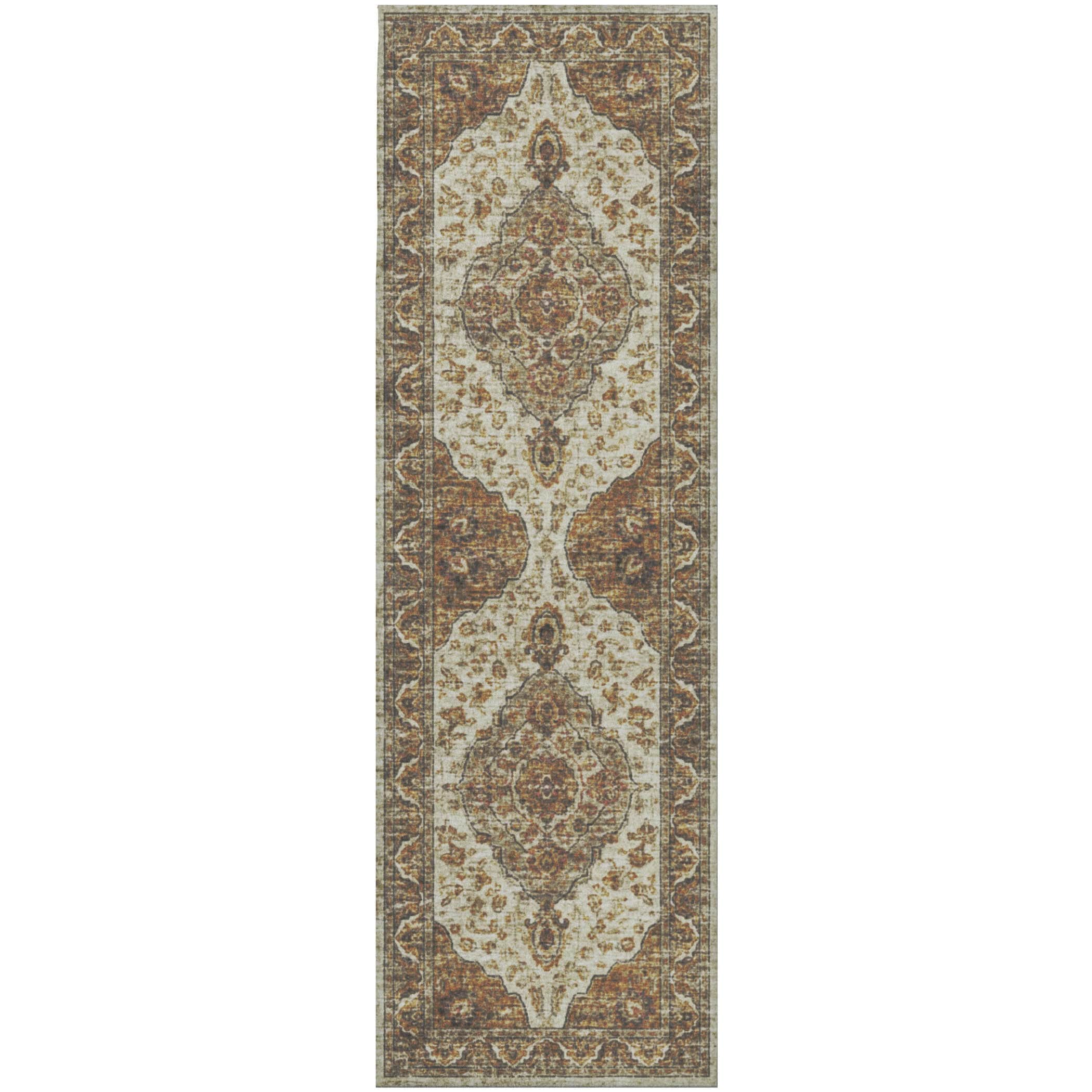 Indoor/Outdoor Traditional TU9 Gold Rug 2'6" x 10' #shape_Runner