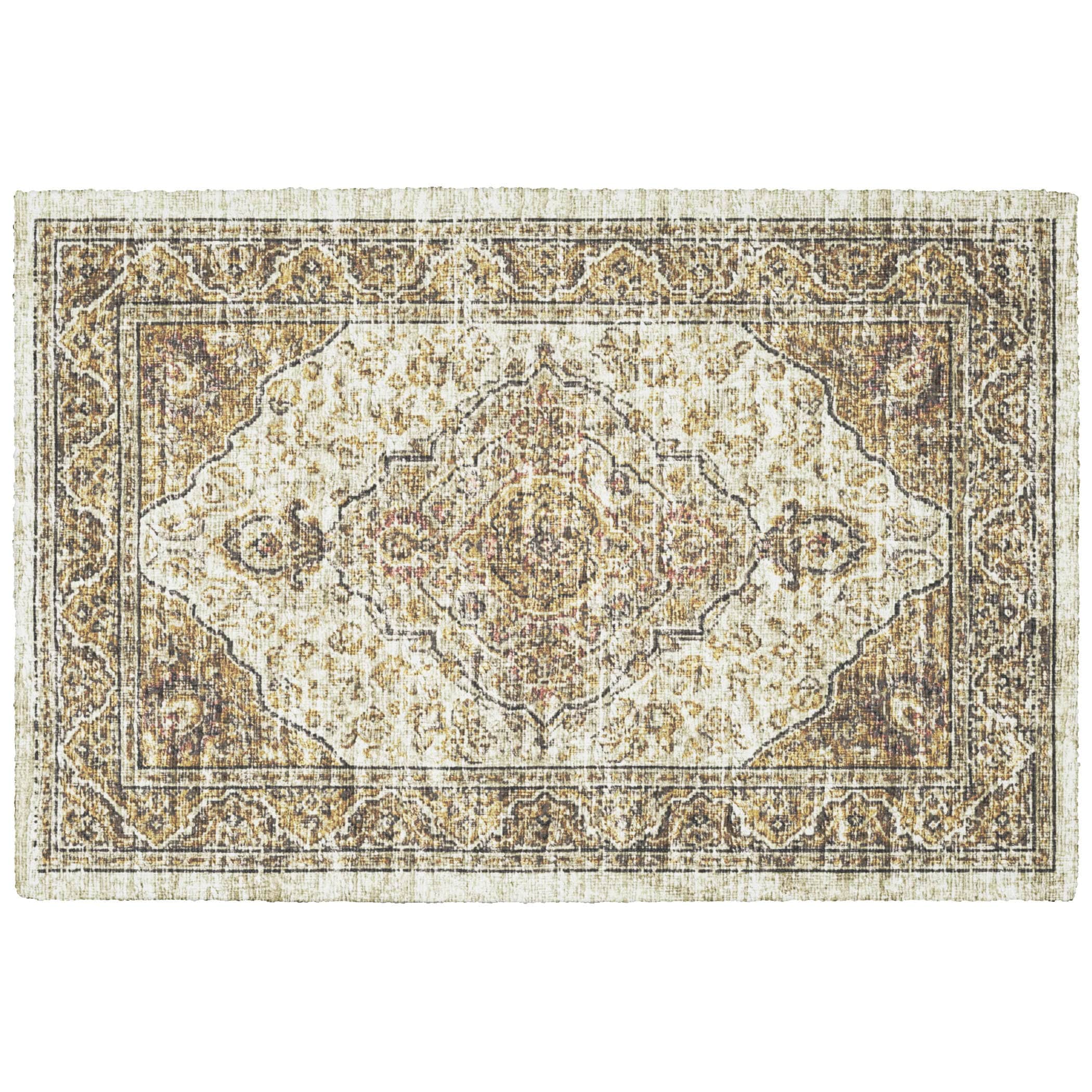 Indoor/Outdoor Traditional TU9 Gold Rug 1'8" x 2'6" #shape_Rectangle