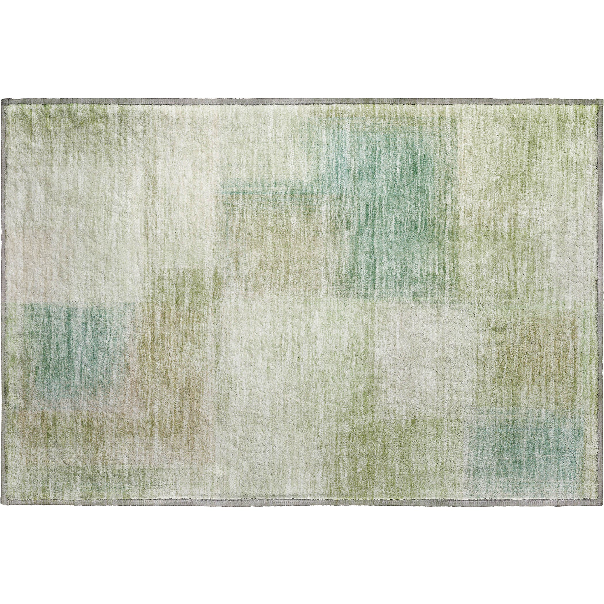 Luxury Washable Indoor/Outdoor Transitional TV10 Fern Green Rug 1'8" x 2'6" #shape_Rectangle