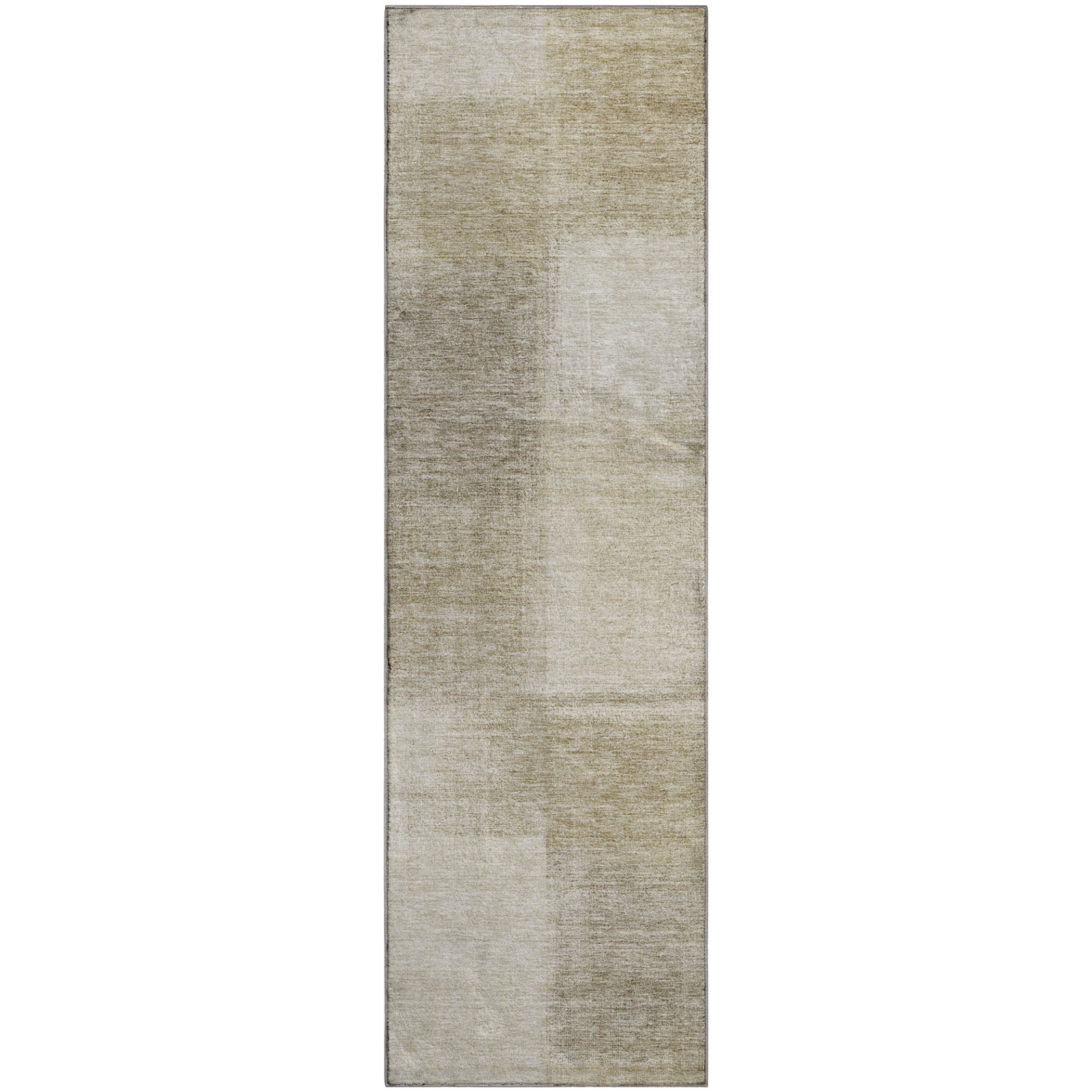 Luxury Washable Indoor/Outdoor Transitional TV10 Taupe Brown Rug 2'3" x 7'6" #shape_Runner