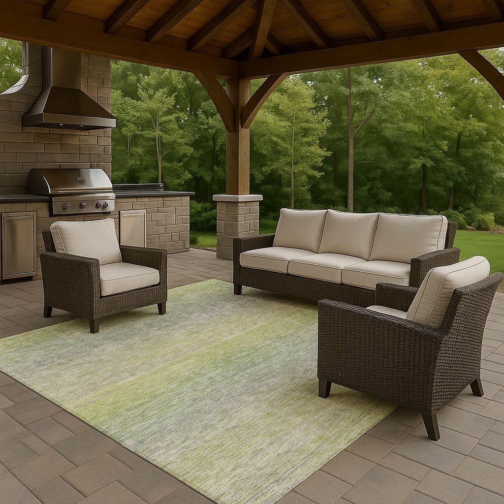 Luxury Washable Indoor/Outdoor Transitional TV11 Aloe Green Rug 1'8" x 2'6" #shape_Rectangle