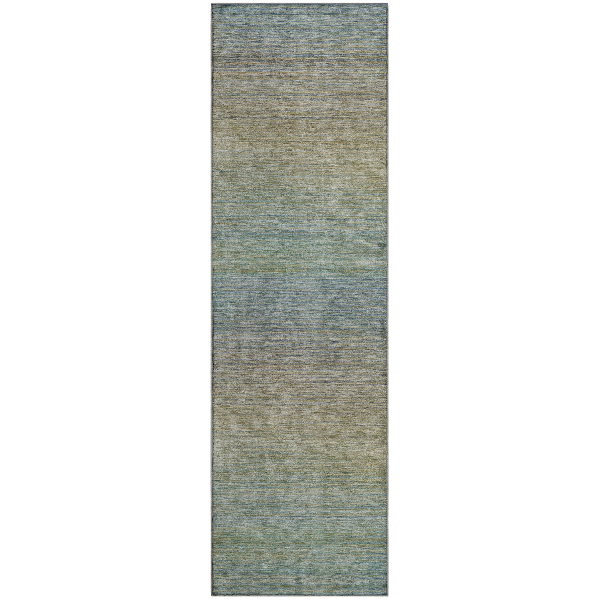 Luxury Washable Indoor/Outdoor Transitional TV11 Blue Rug 2'3" x 7'6" #shape_Runner
