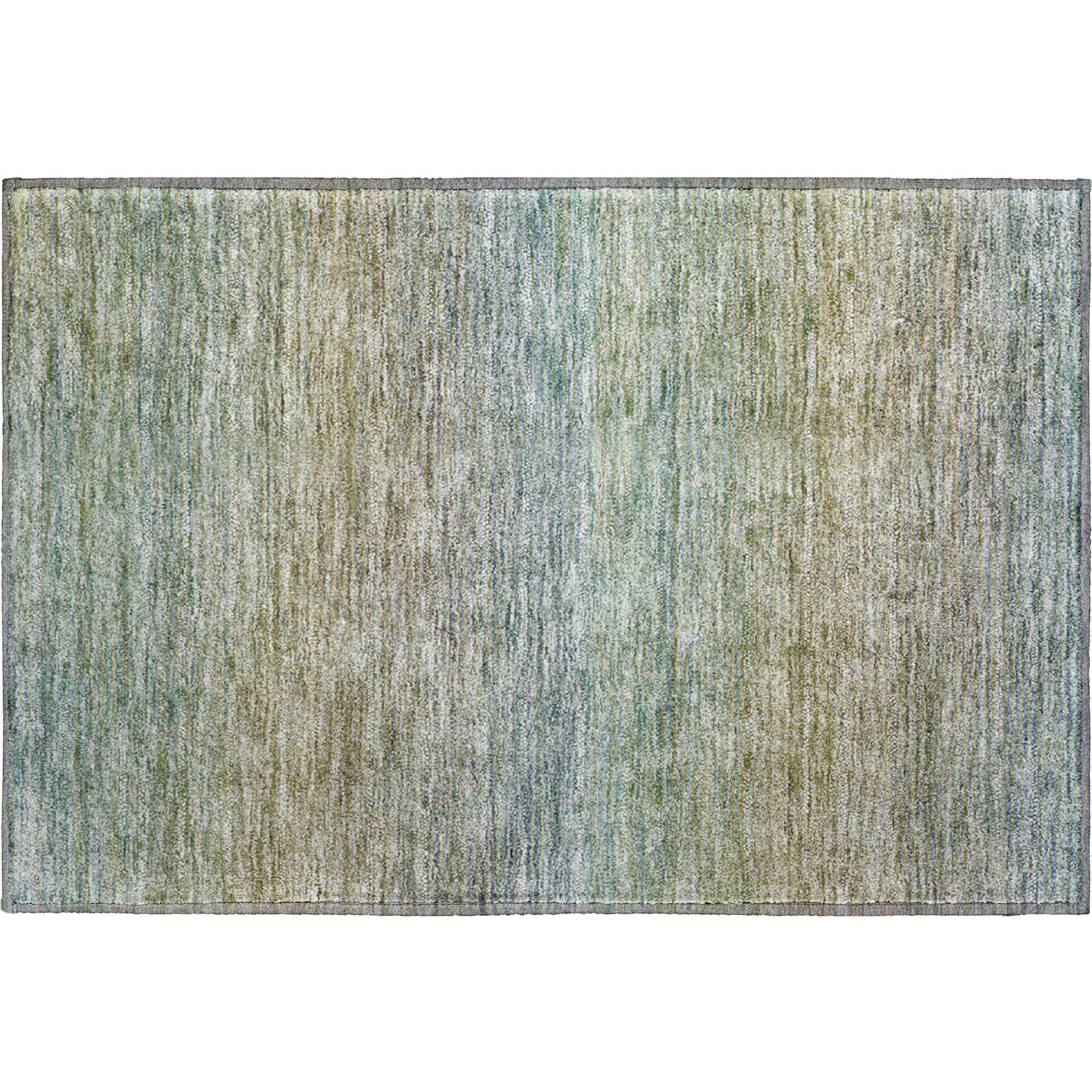 Luxury Washable Indoor/Outdoor Transitional TV11 Blue Rug 1'8" x 2'6" #shape_Rectangle